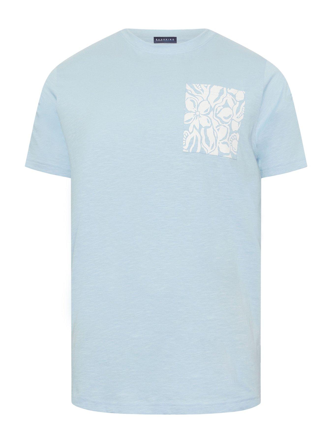 badrhino-flower-pocket-t-shirt-bluedetail