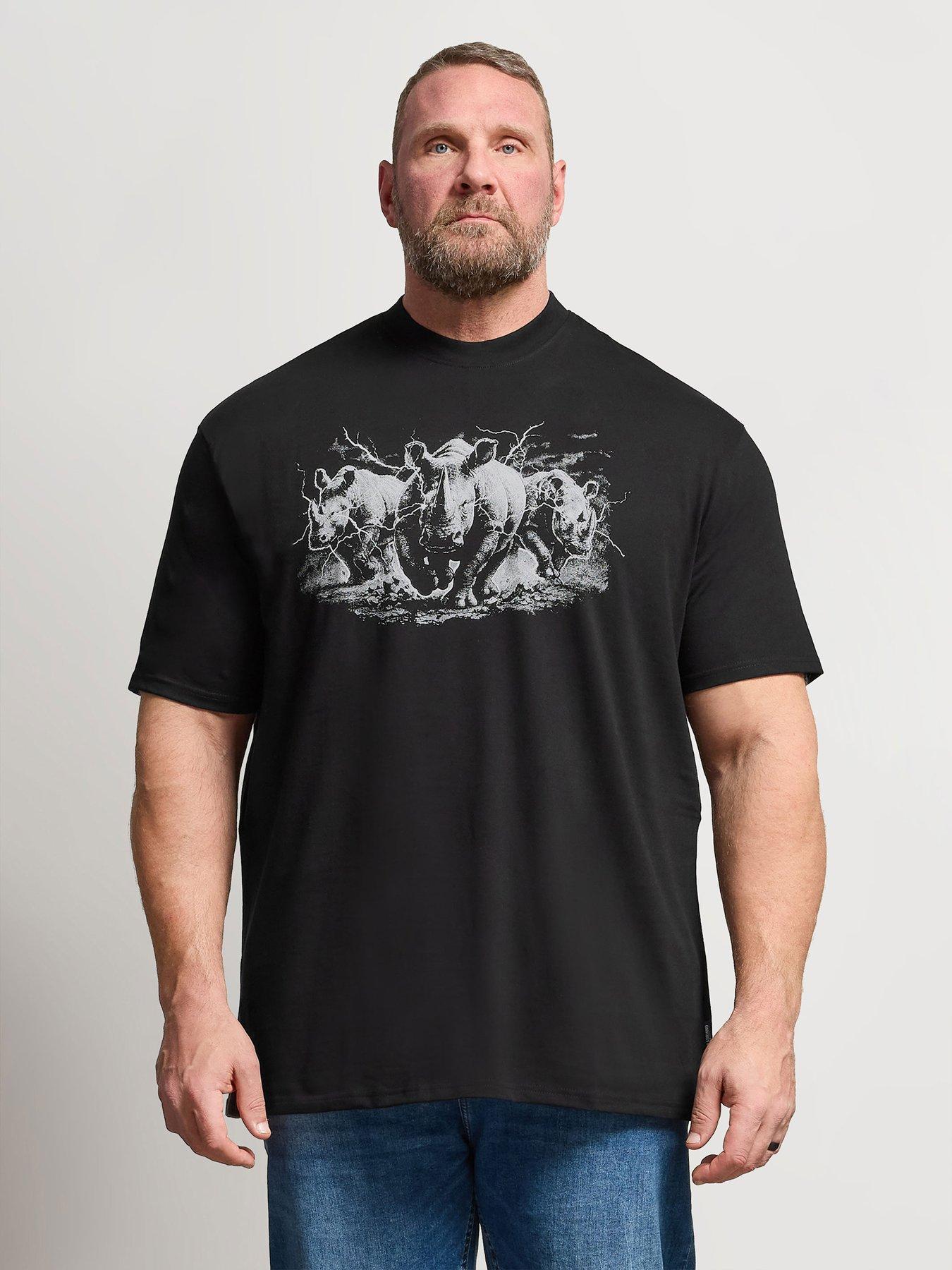 Image 1 of 4 of BadRhino Lightening Extra Long T-Shirt - Black