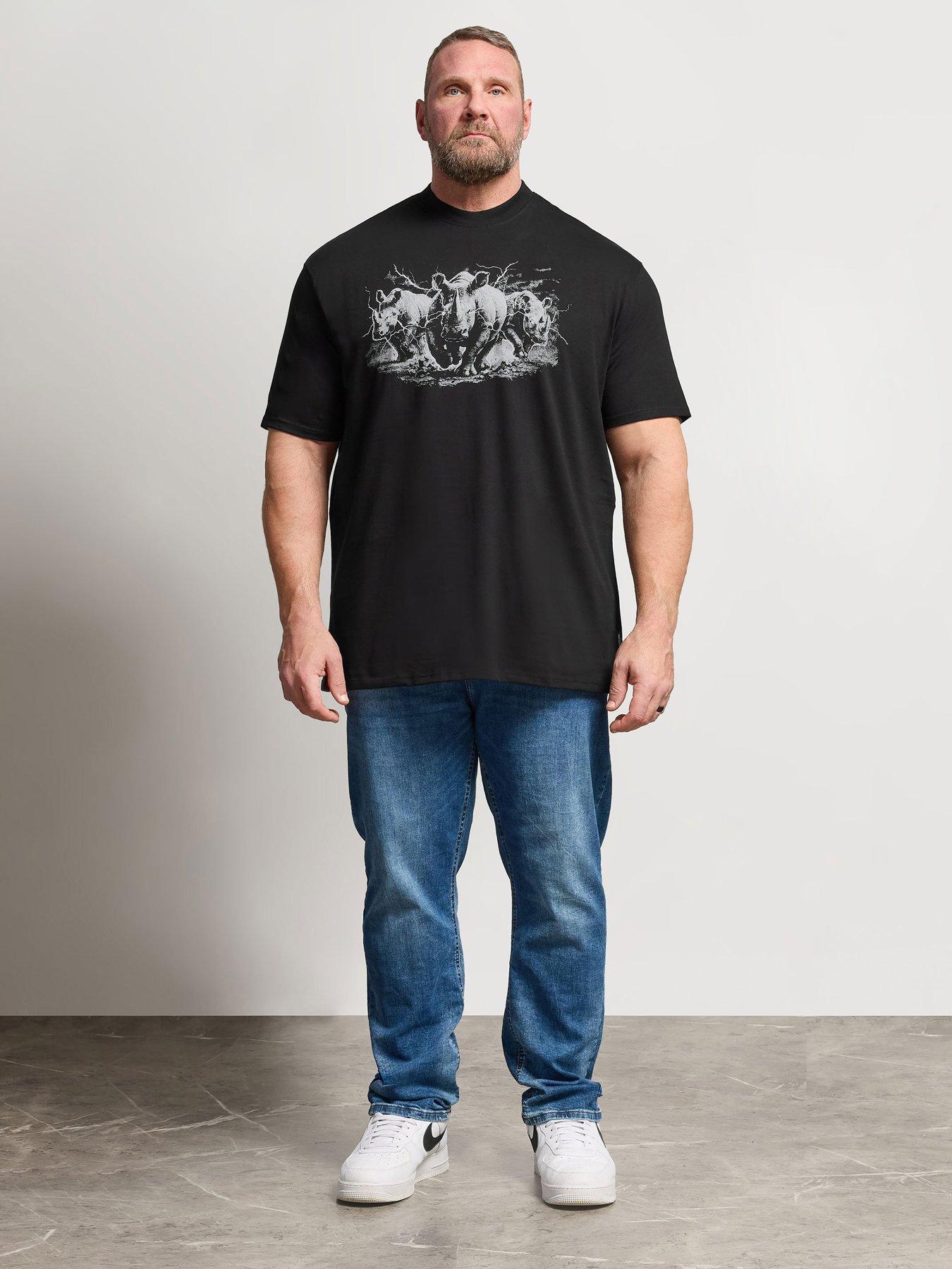Image 3 of 4 of BadRhino Lightening Extra Long T-Shirt - Black