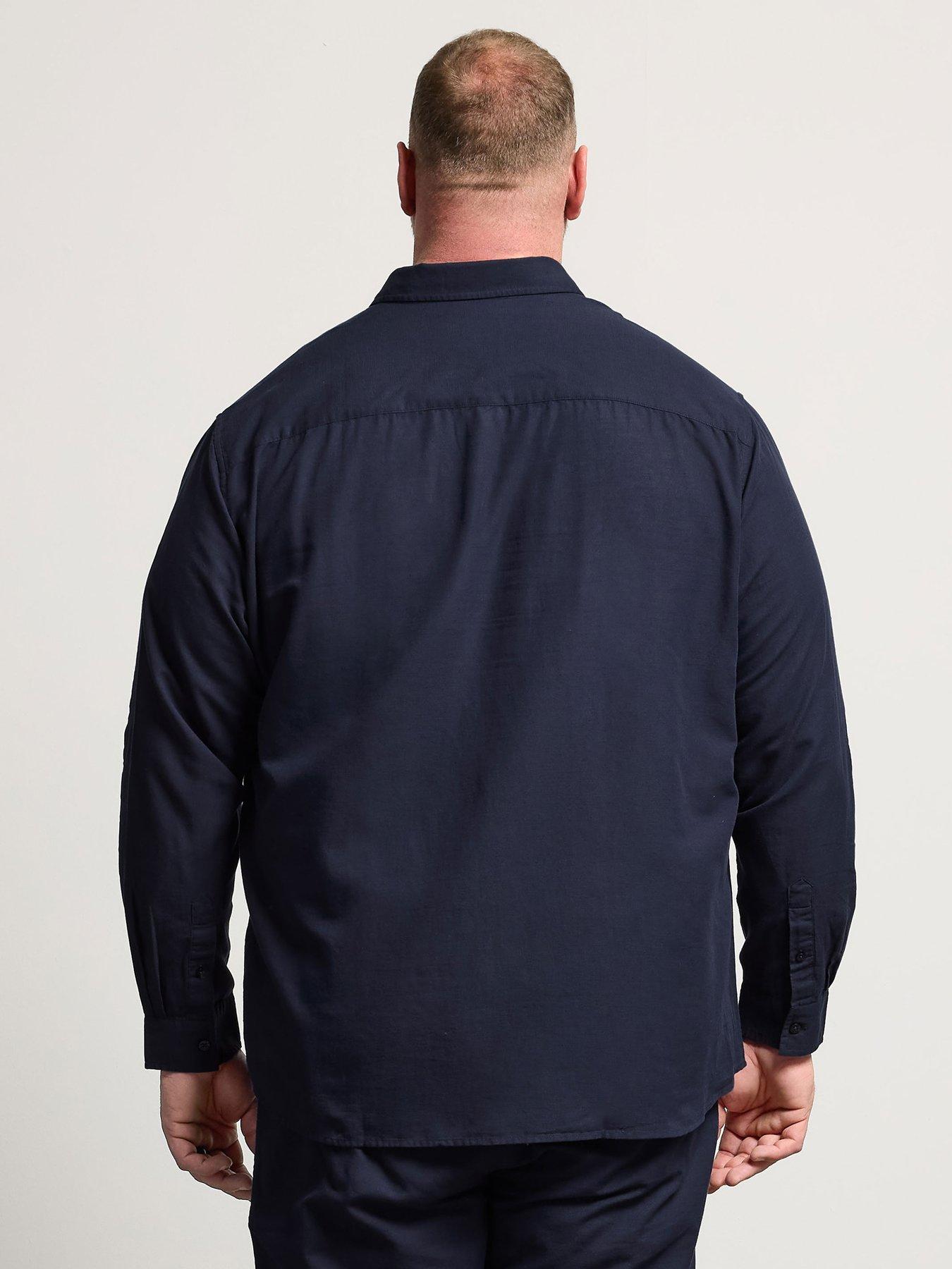 badrhino-long-sleeve-linen-shirt-bluestillFront