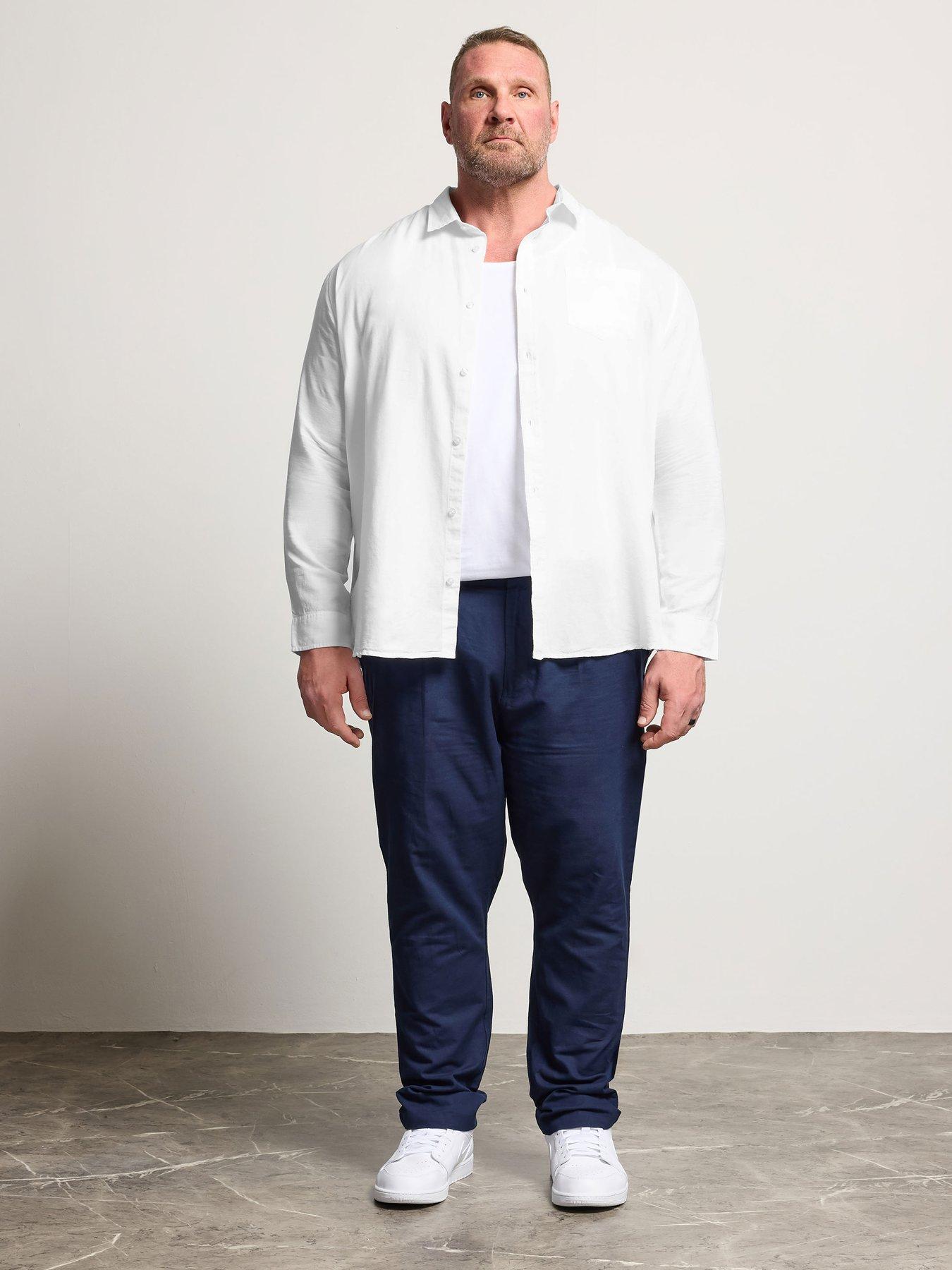Image 3 of 5 of BadRhino Long Sleeve Linen Shirt - White