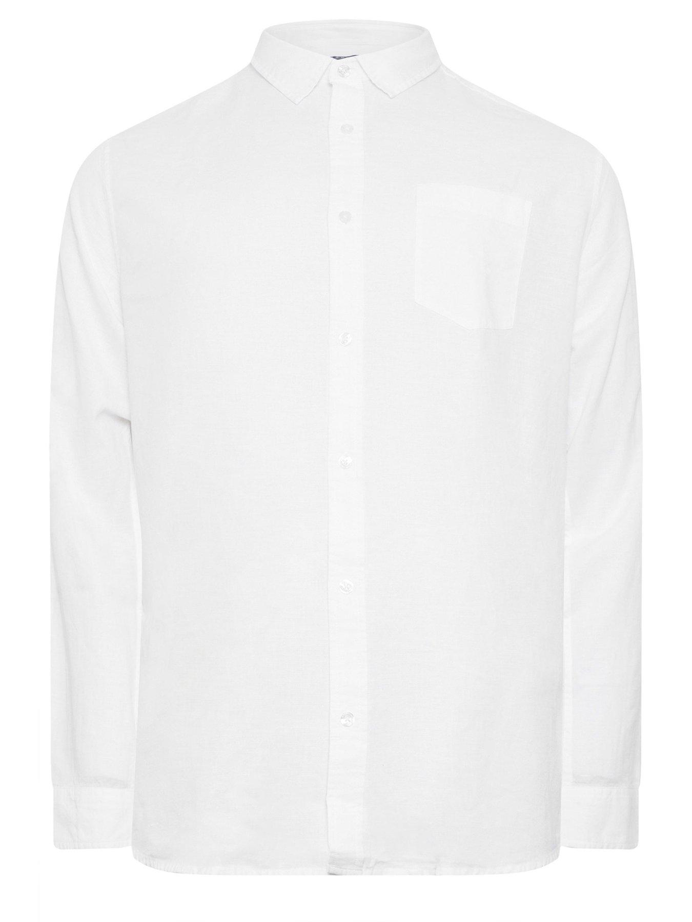 Image 5 of 5 of BadRhino Long Sleeve Linen Shirt - White