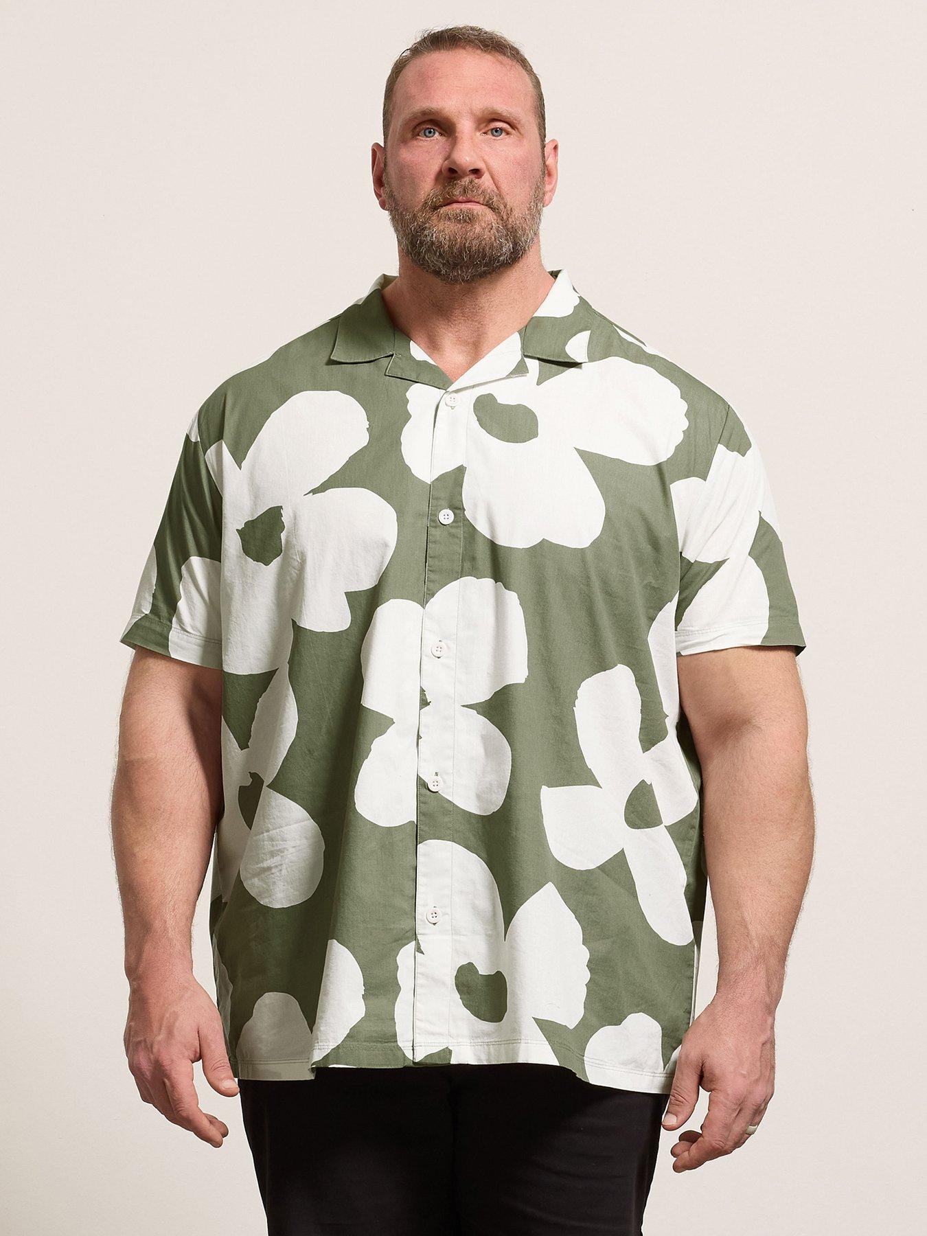 BadRhino Floral Poplin Short Sleeve Shirt - Green