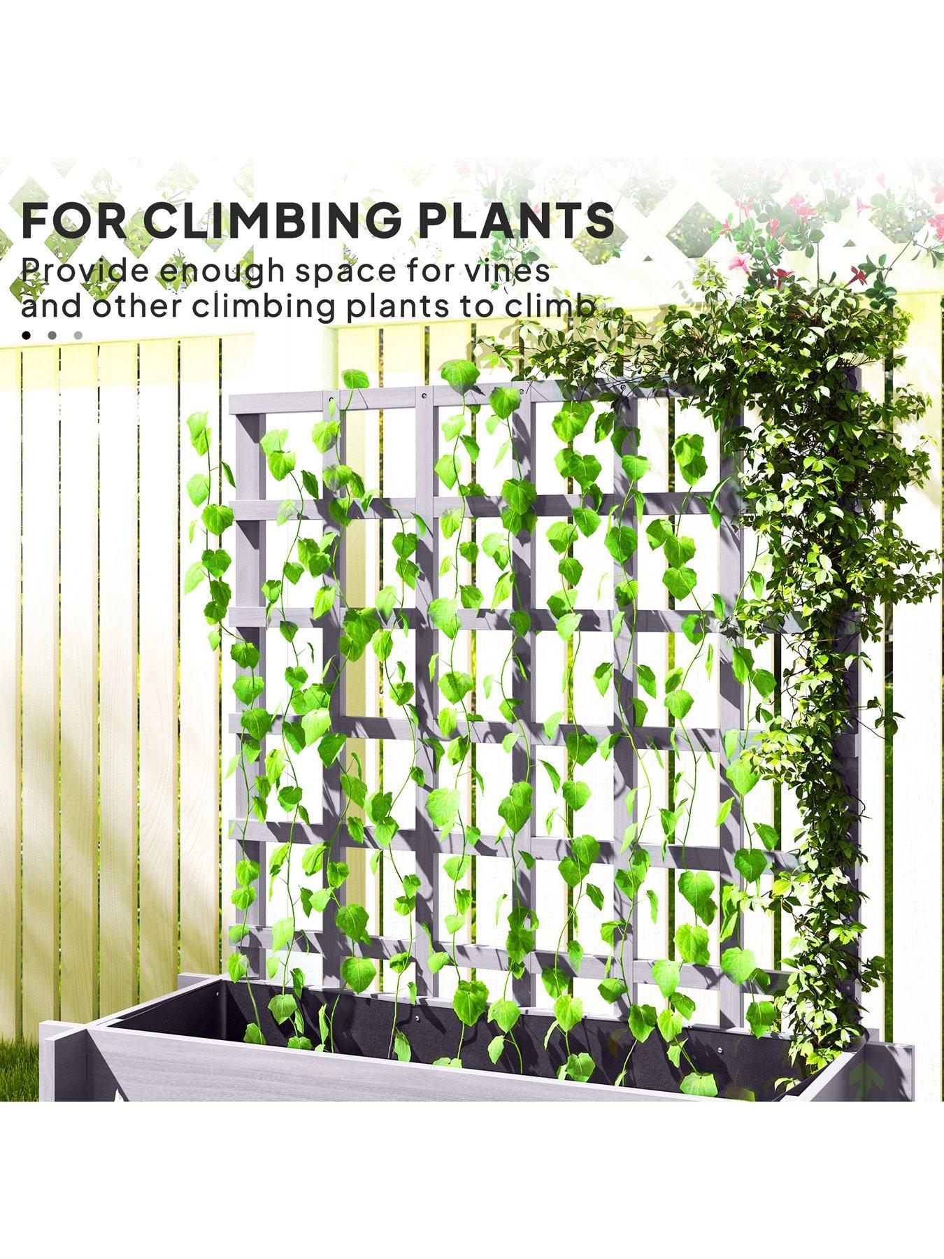 Image 7 of 7 of OutSunny Stepped Garden Bed With Trellis -&nbsp;L&nbsp;95 x W&nbsp;95 x H&nbsp;110 cm