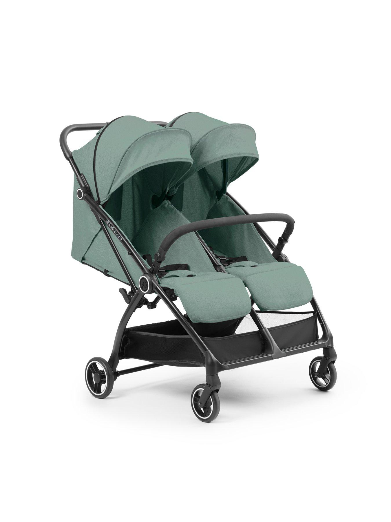 Image 2 of 8 of Ickle Bubba Aries Double Max Autofold Stroller - Sage Green