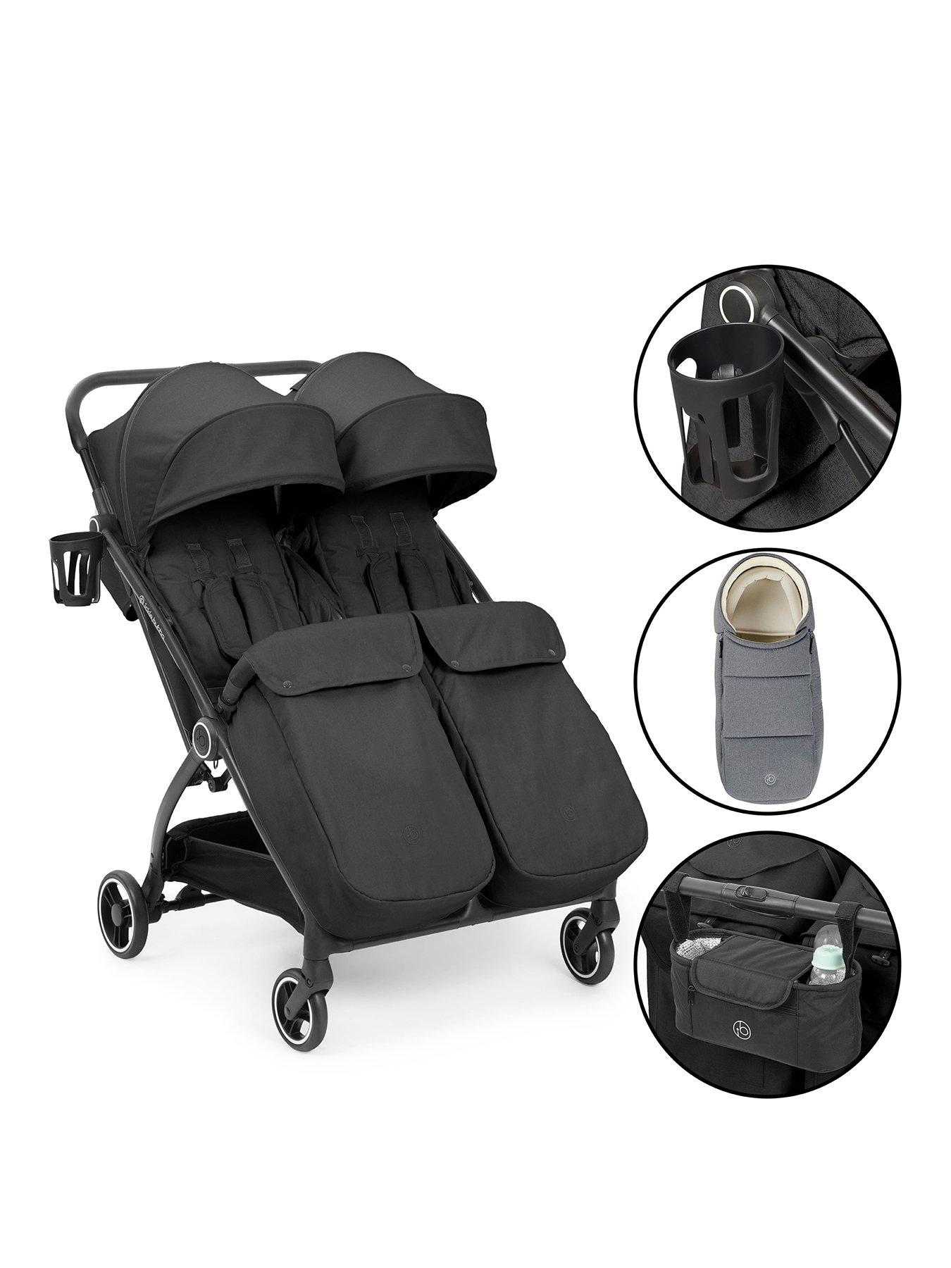Ickle Bubba Aries Double Prime Autofold Stroller - Graphite Grey