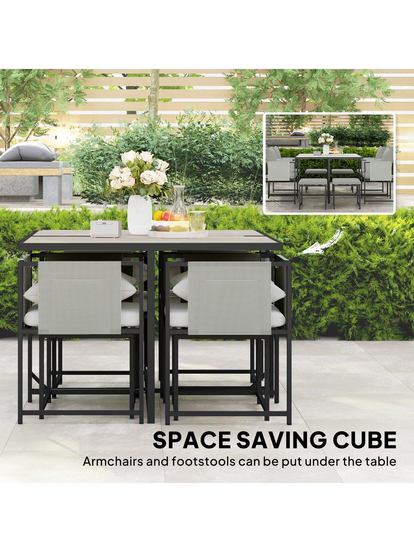 Image 4 of 7 of OutSunny 8 Seater Cube Patio Dining Set