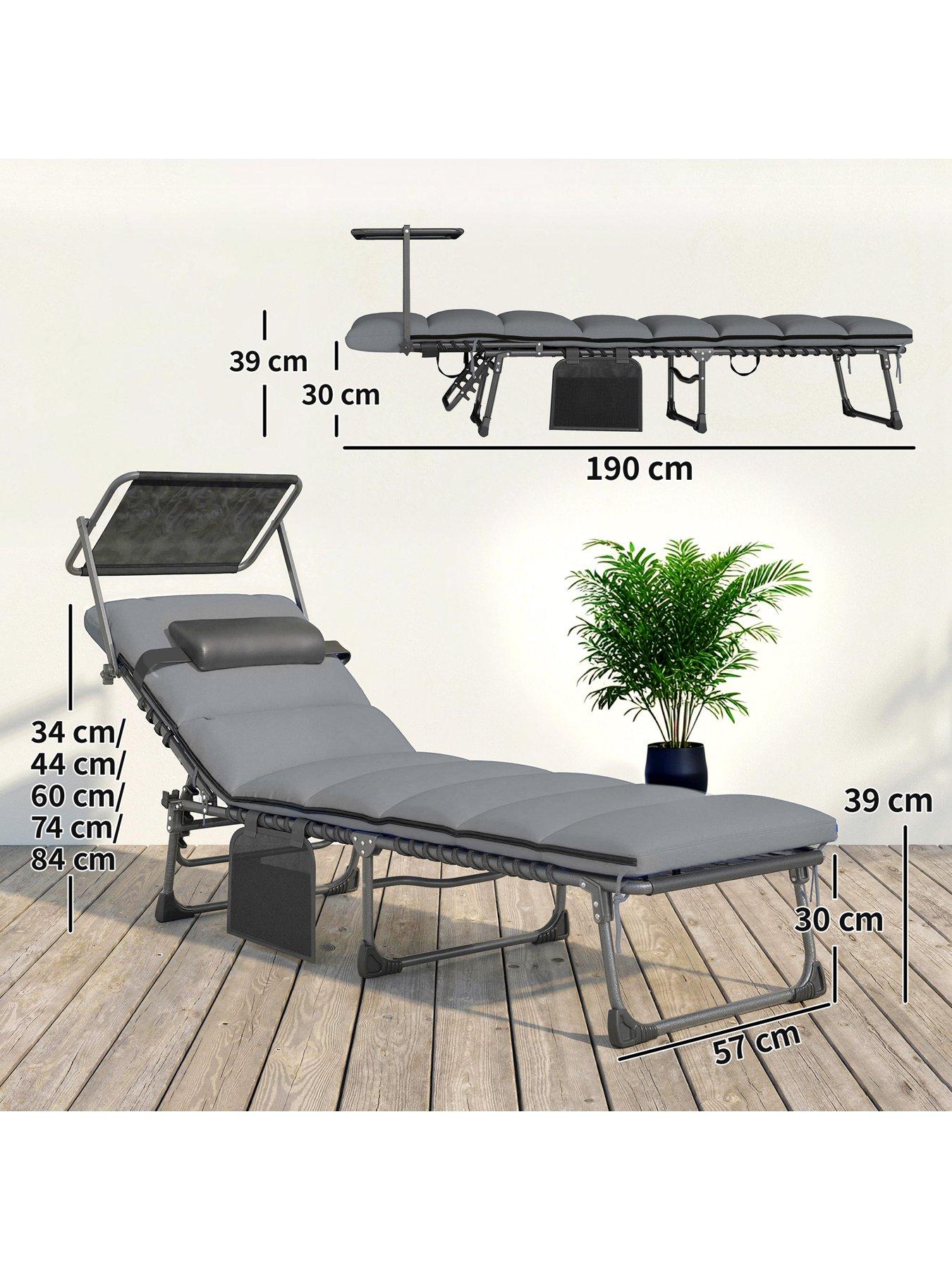 Image 3 of 7 of OutSunny Sun Lounger Set With Padded Cushions