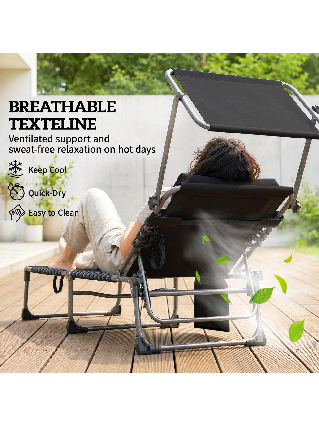 Image 7 of 7 of OutSunny Sun Lounger Set With Padded Cushions