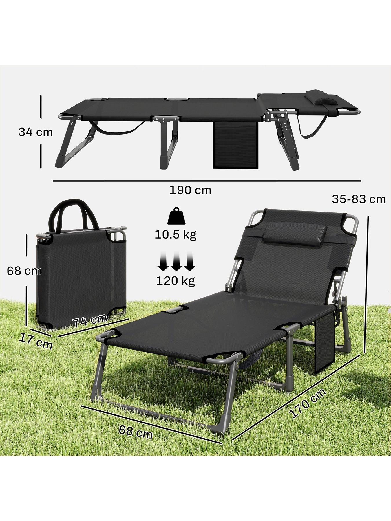Image 3 of 7 of OutSunny Sun Lounger With Cushion