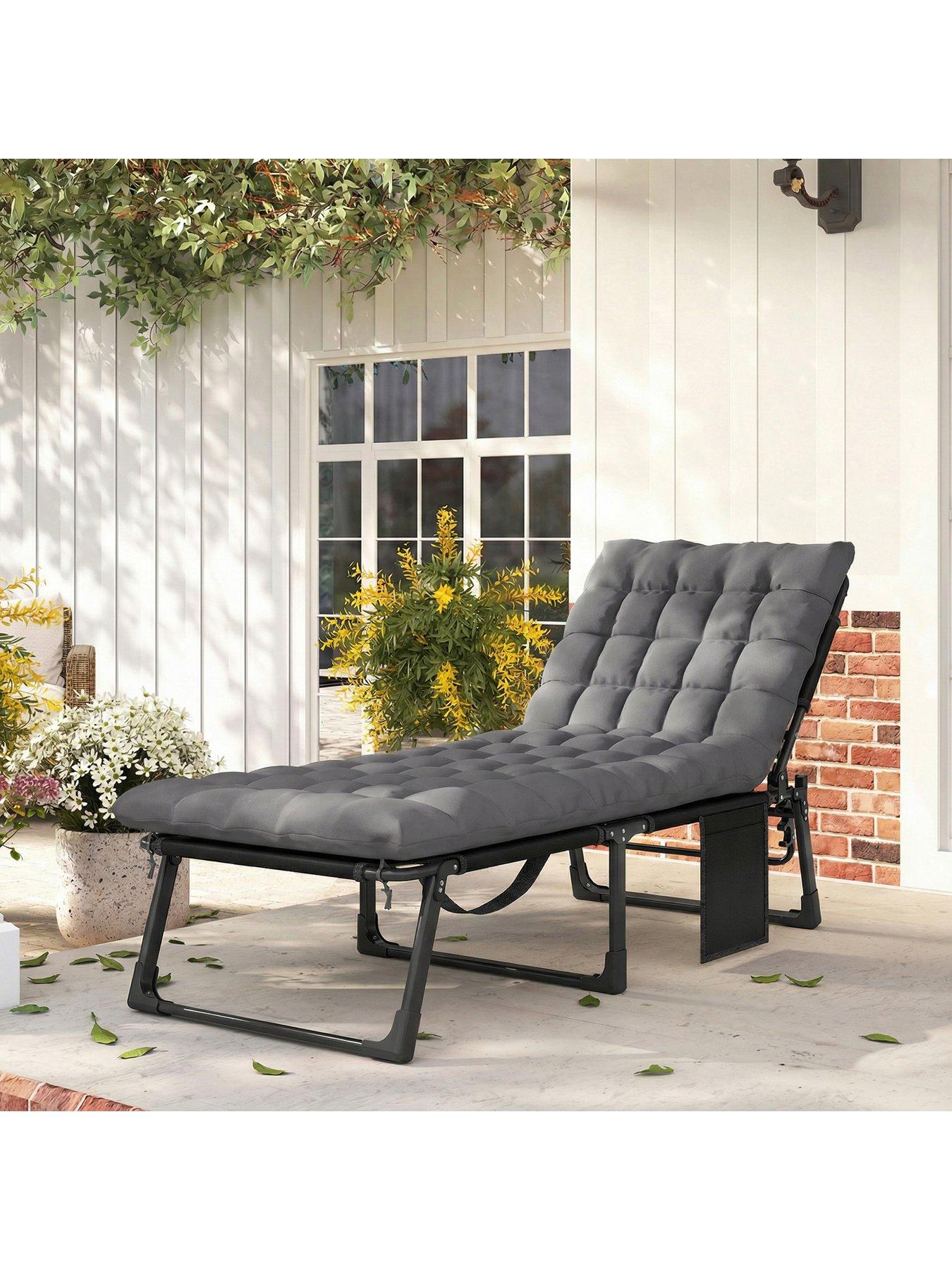 Image 4 of 7 of OutSunny Sun Lounger With Cushion