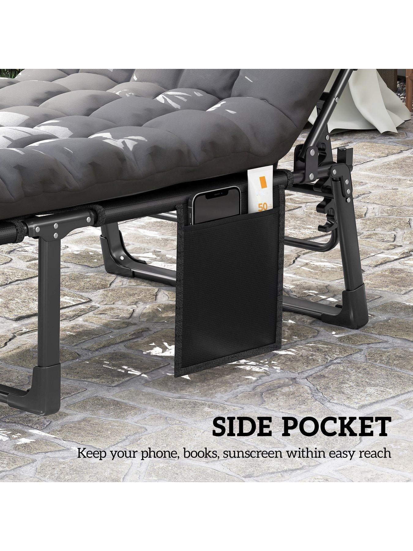 Image 5 of 7 of OutSunny Sun Lounger With Cushion