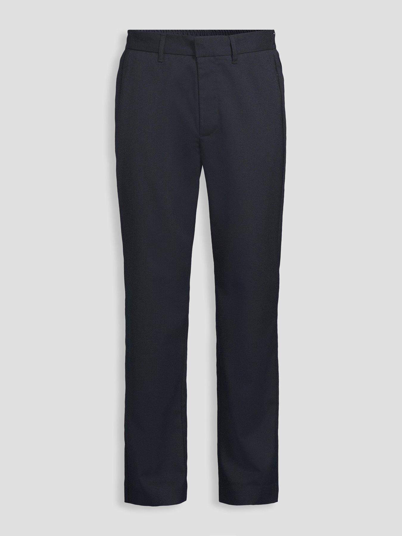 Image 7 of 7 of The Very Collection Check Detail Slim Fit Formal Trouser - Navy