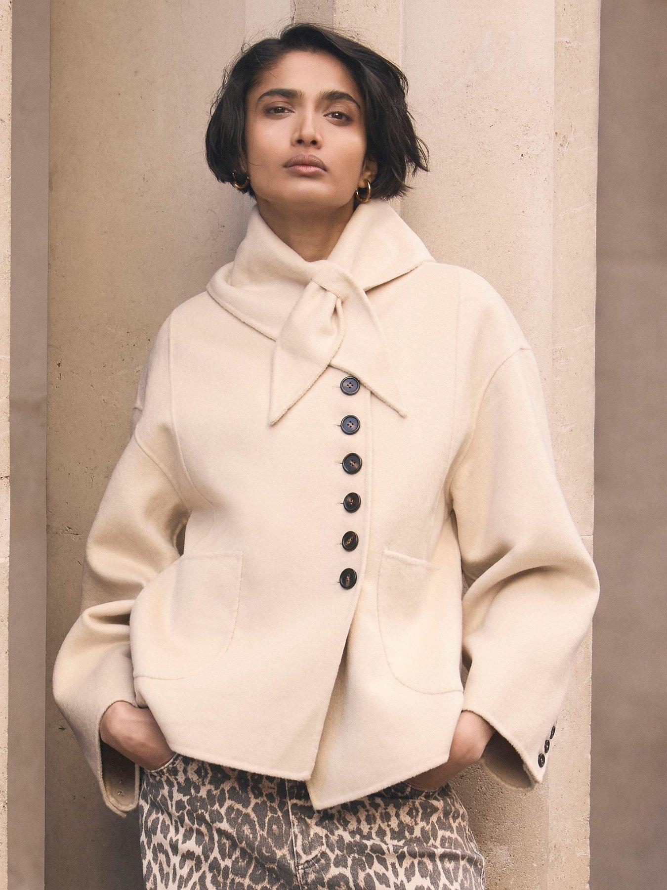 Image 1 of 6 of Mint Velvet Hand Finished Button Detail Jacket - Yellow