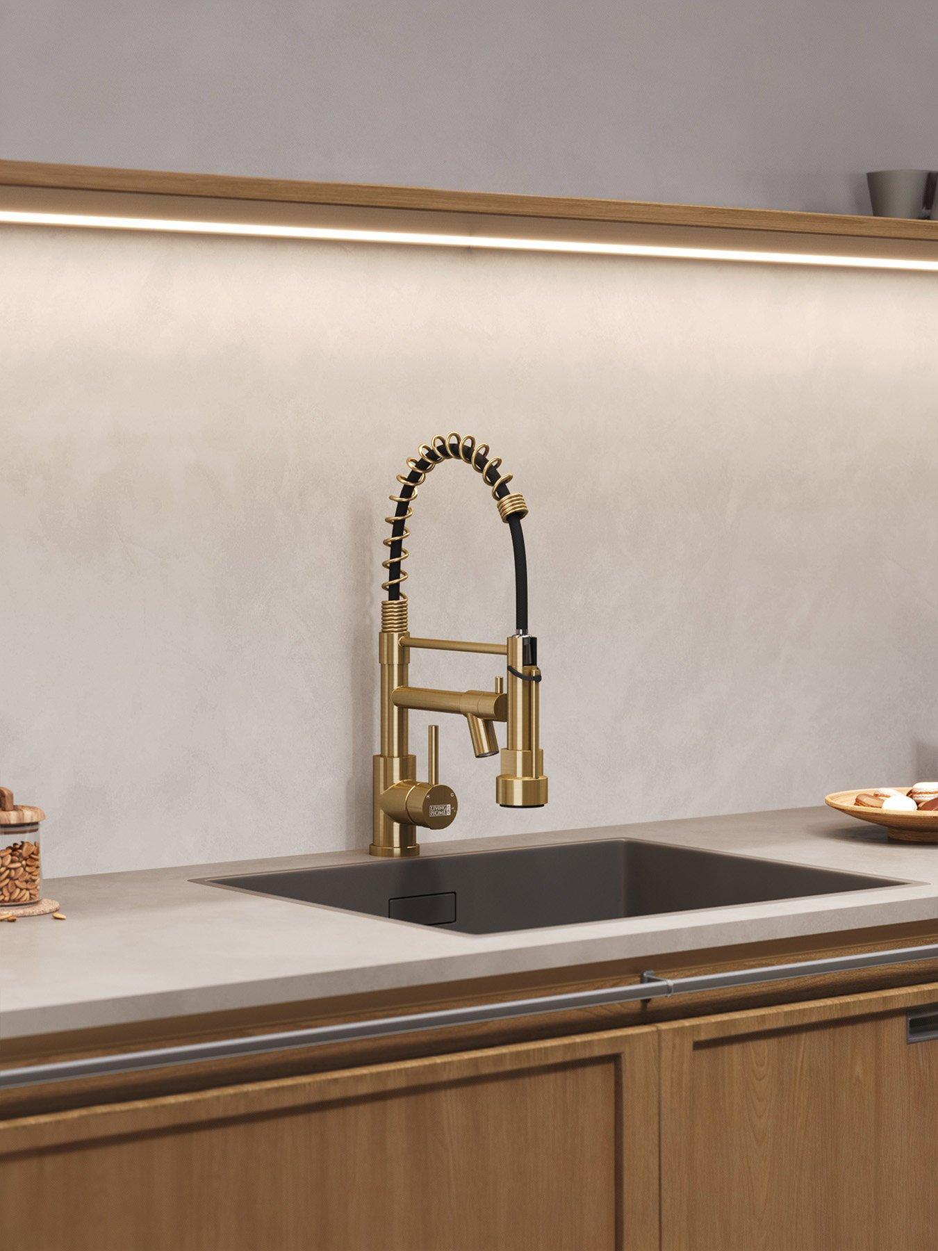 living-and-home-brushed-gold-kitchen-faucet-with-pull-down-spring-spoutoutfit