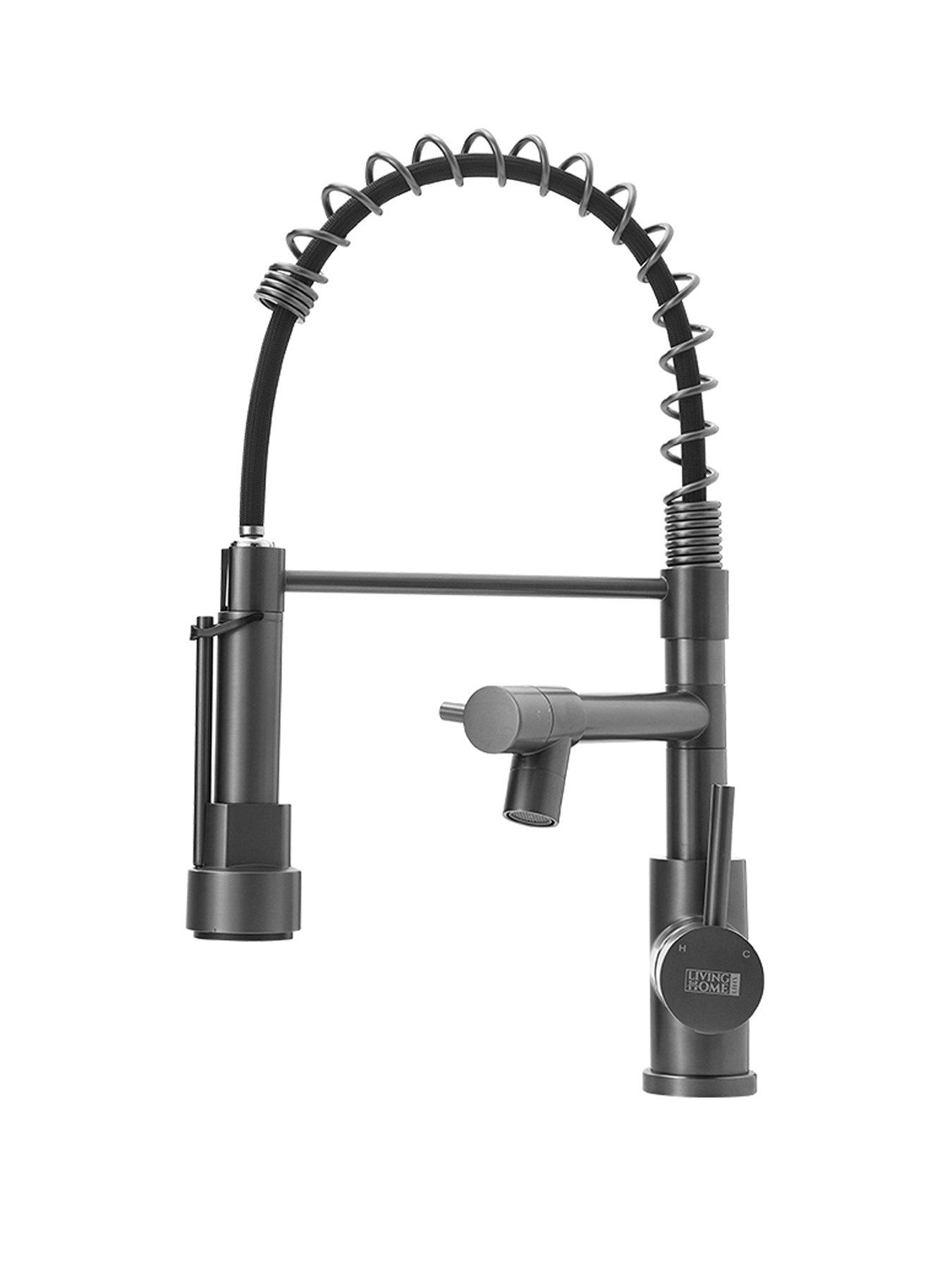living-and-home-grey-kitchen-faucet-with-pull-down-spring-spoutstillFront
