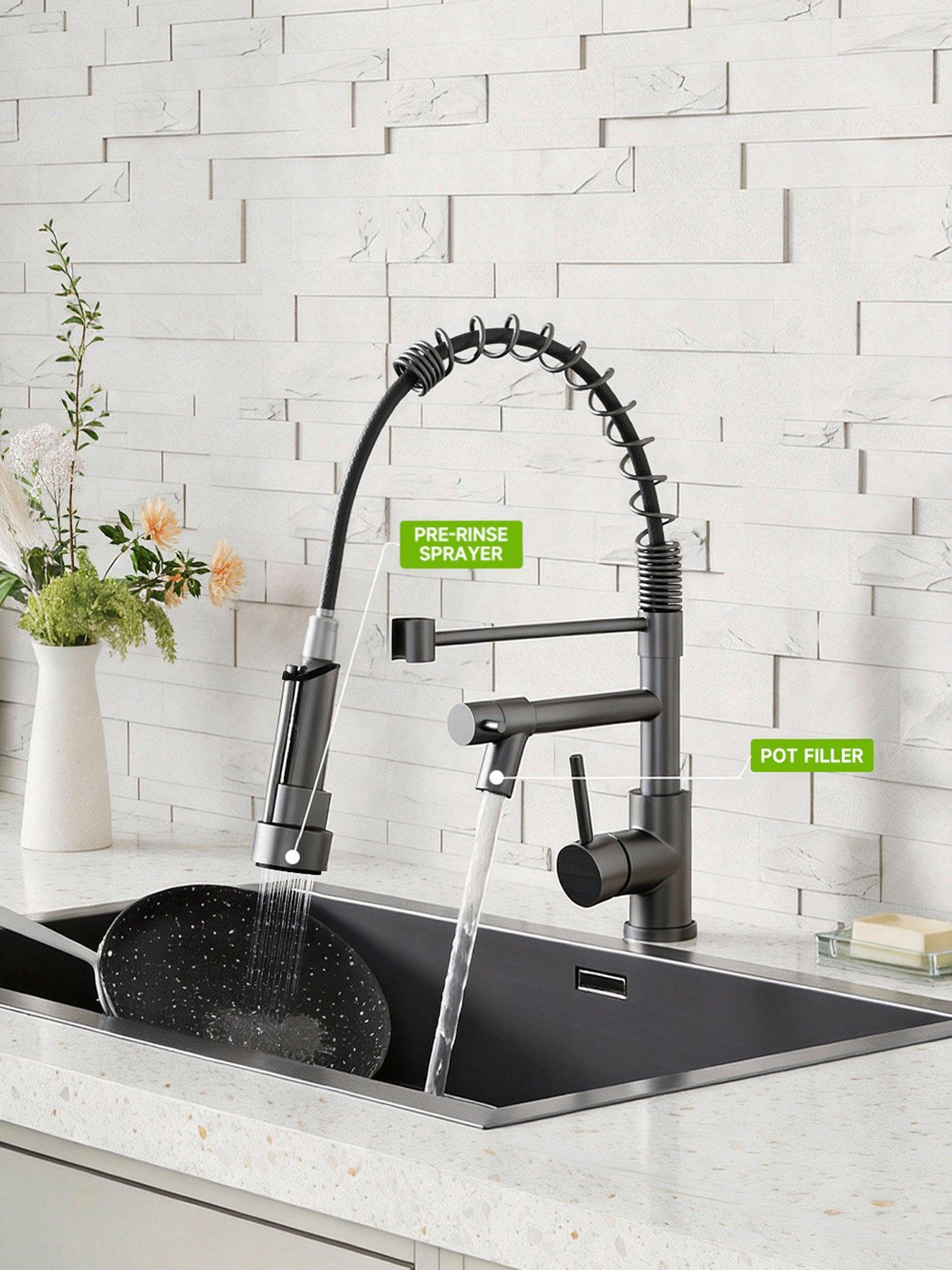 living-and-home-grey-kitchen-faucet-with-pull-down-spring-spoutdetail