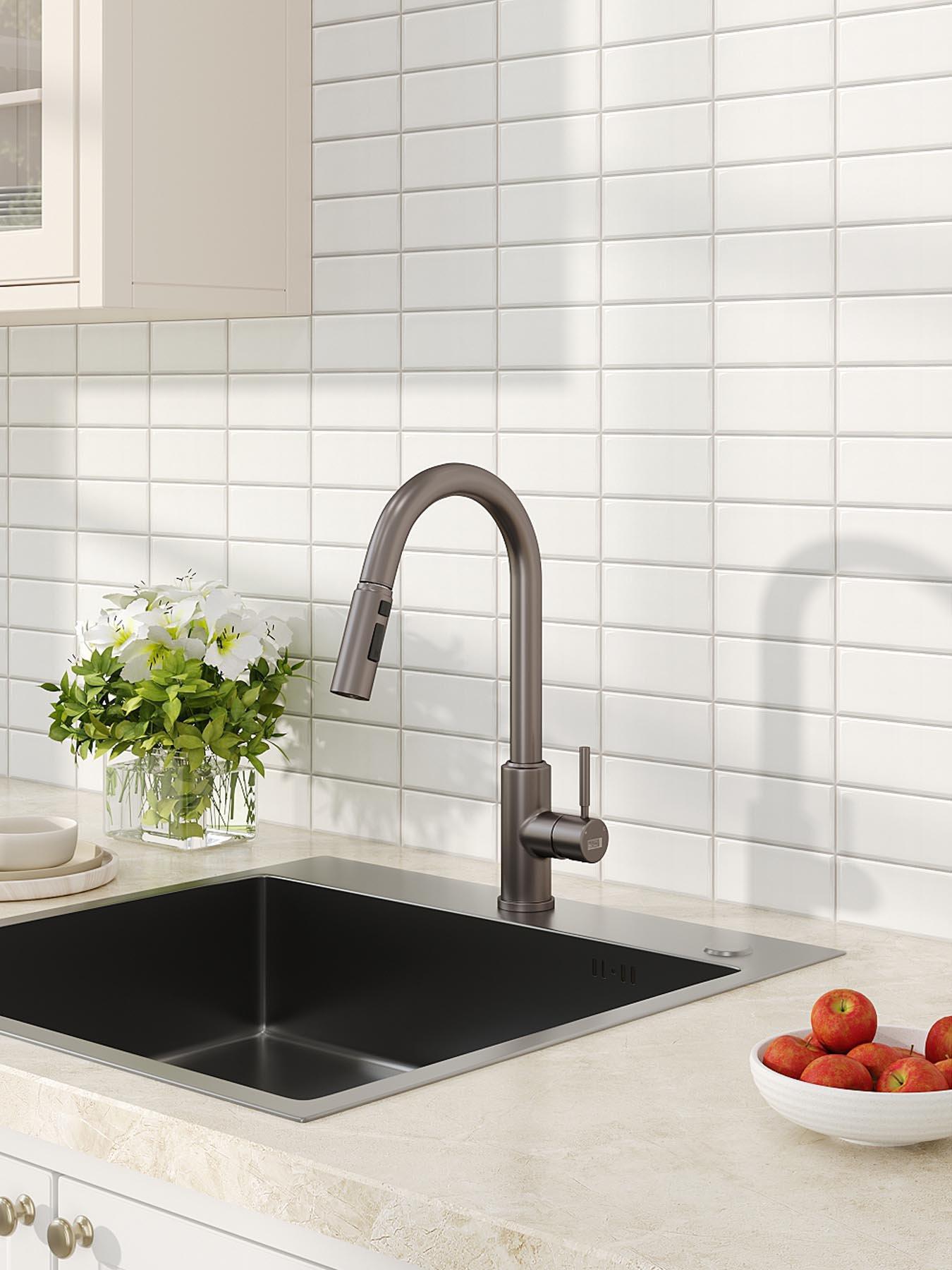 living-and-home-grey-side-lever-spring-neck-pull-out-kitchen-tapfront