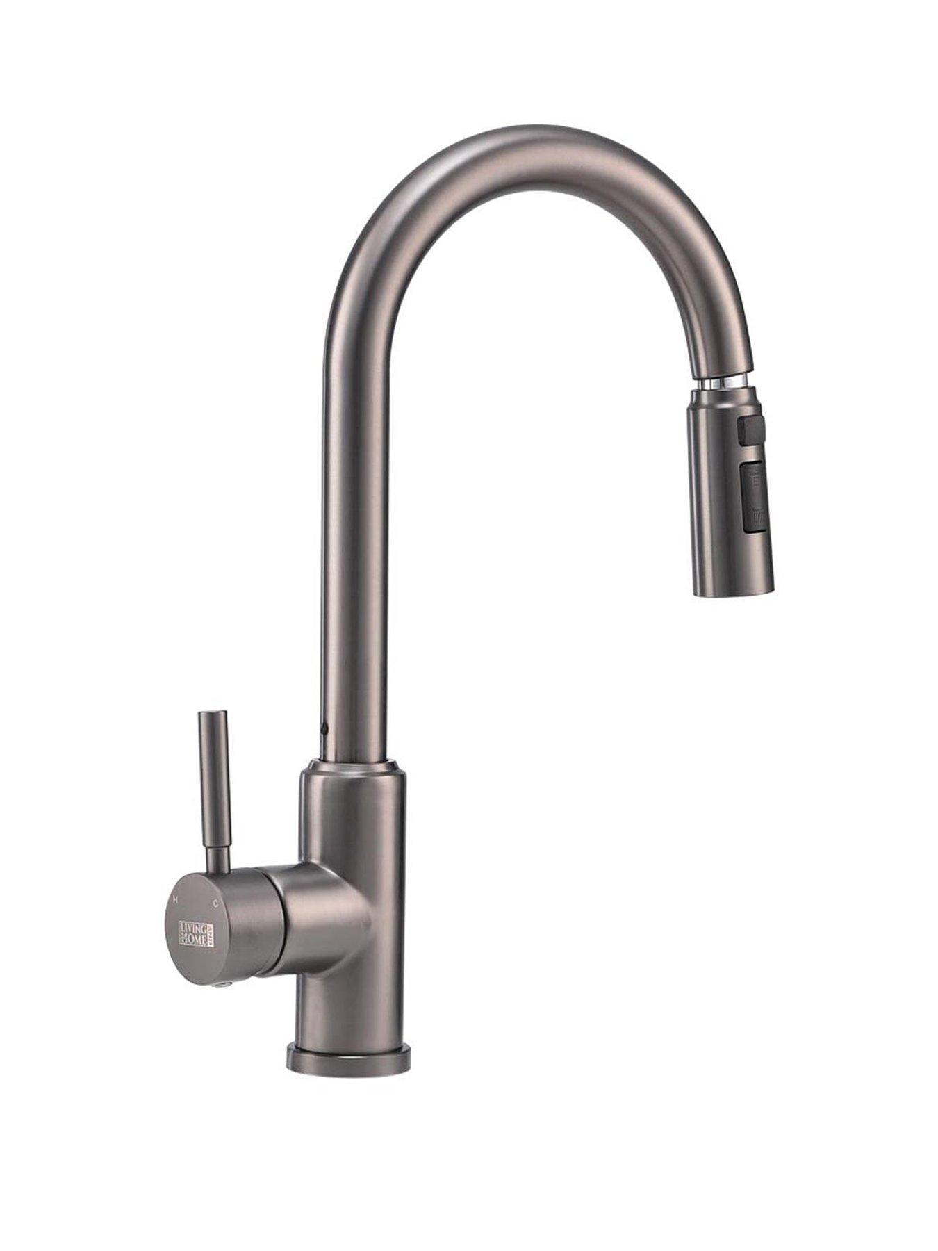 living-and-home-grey-side-lever-spring-neck-pull-out-kitchen-tapstillFront