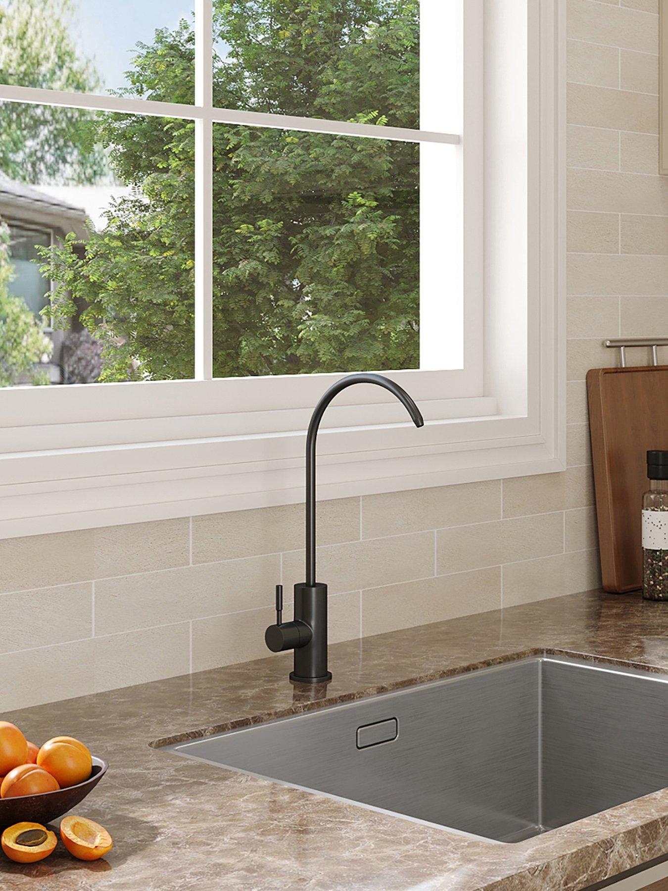Living And Home Black Stainless Steel Brushed Kitchen Water Filter Faucet in One Colour