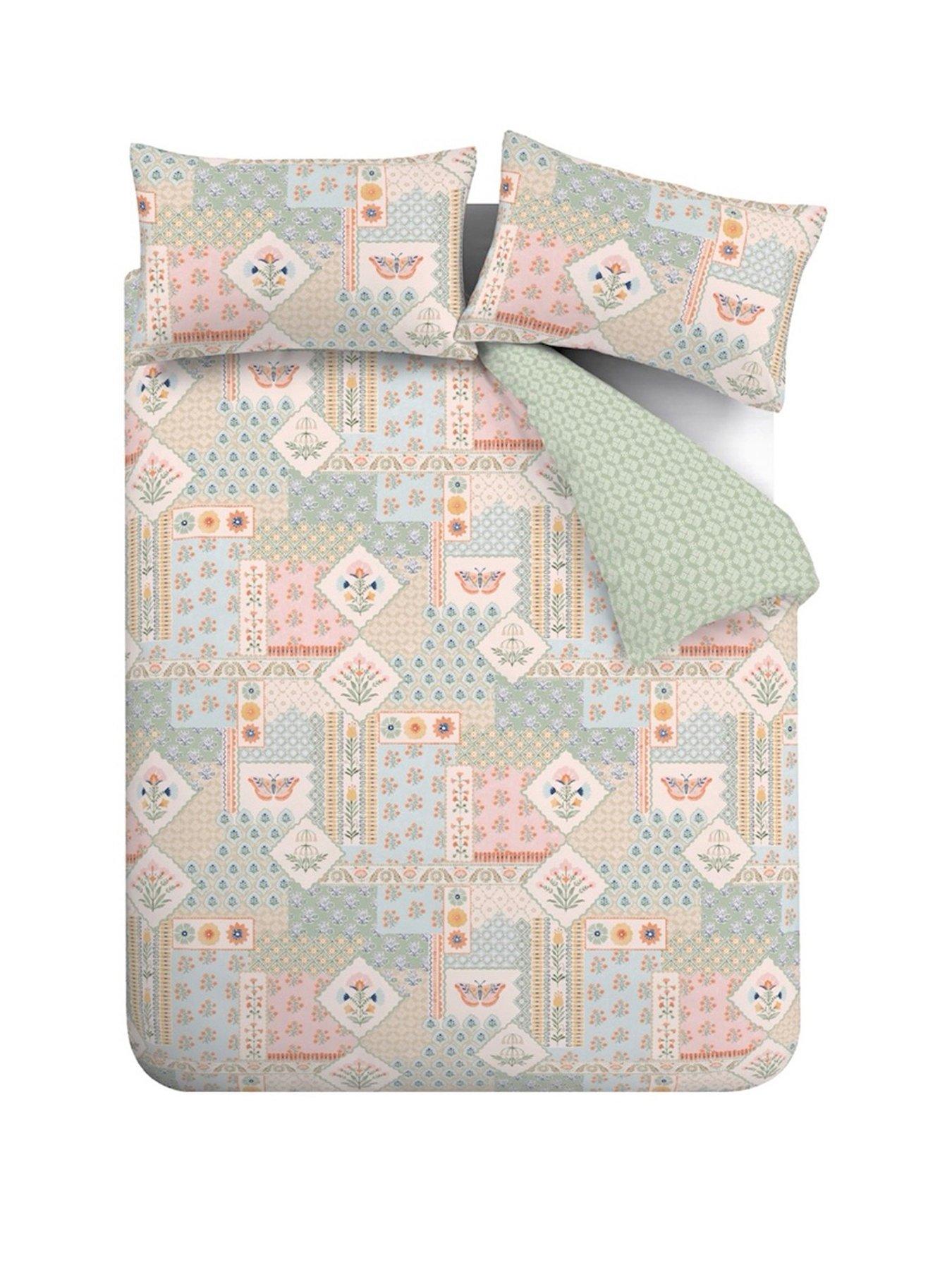 catherine-lansfield-folk-patchwork-duvet-set-greenstillFront