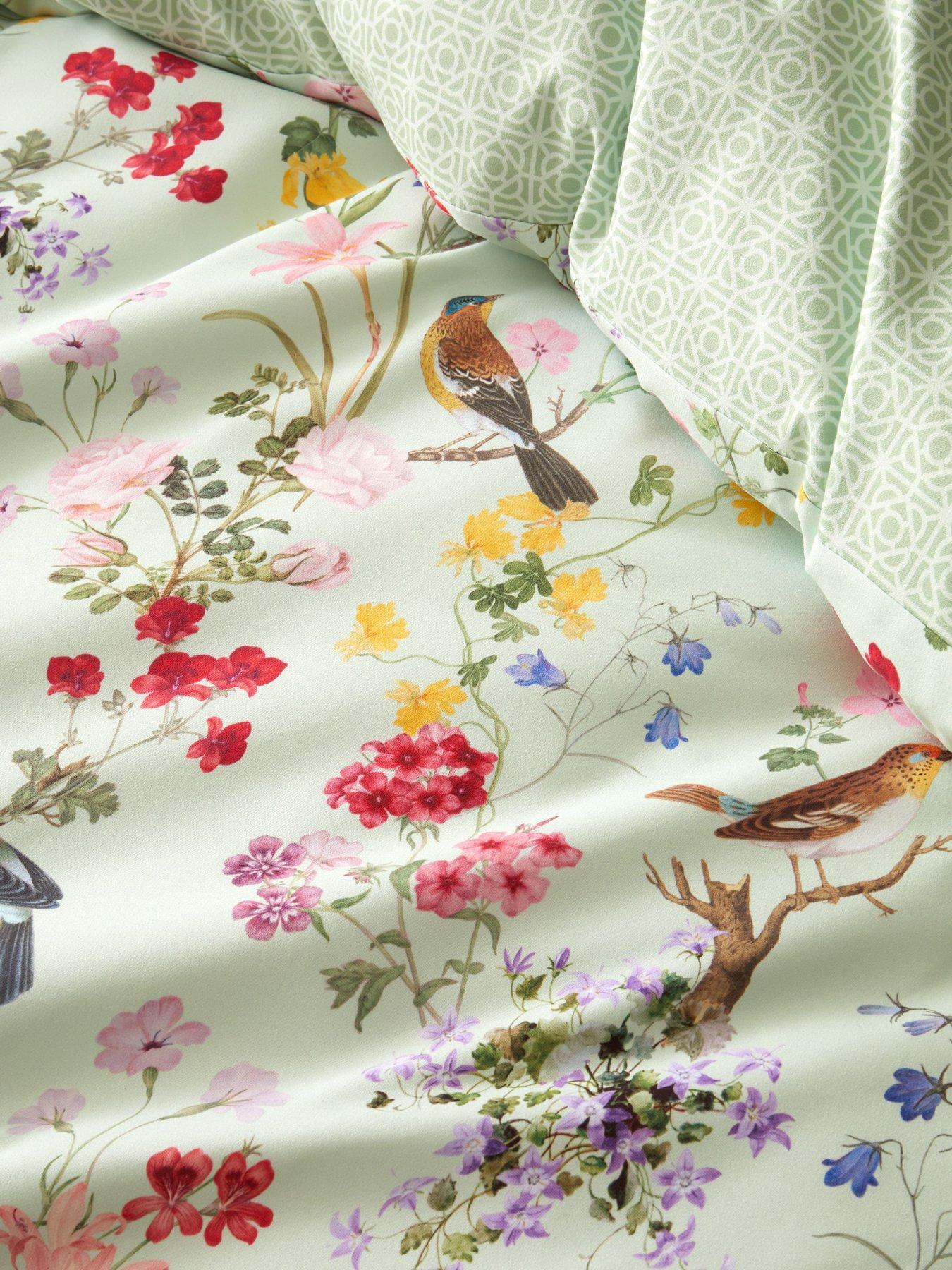 Image 7 of 7 of RHS X Catherine Lansfield Birds In Bloom Duvet Set Green