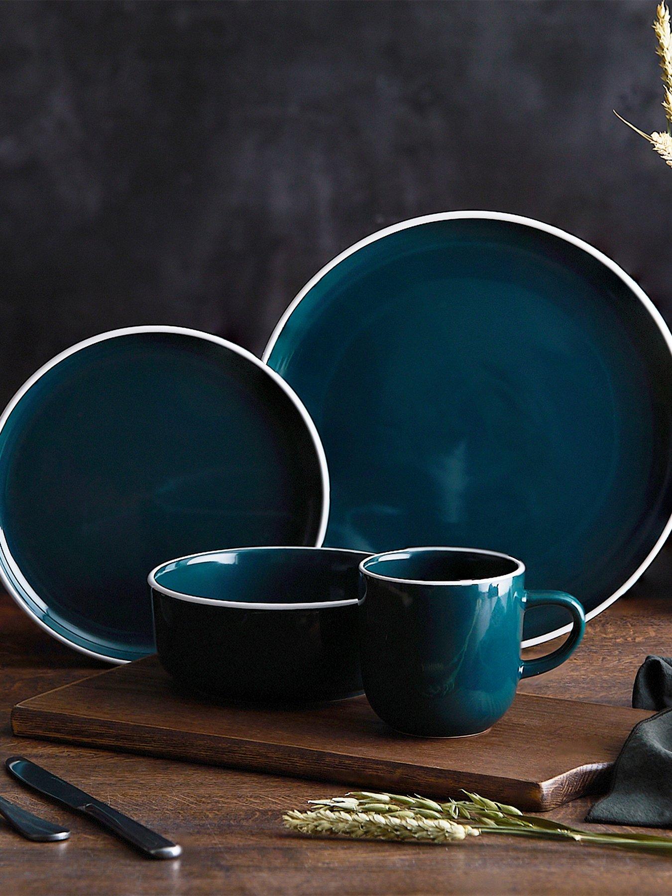 Barbary & Oak 16 Piece Dinnerware Set, Made From Premium Stoneware, Agave