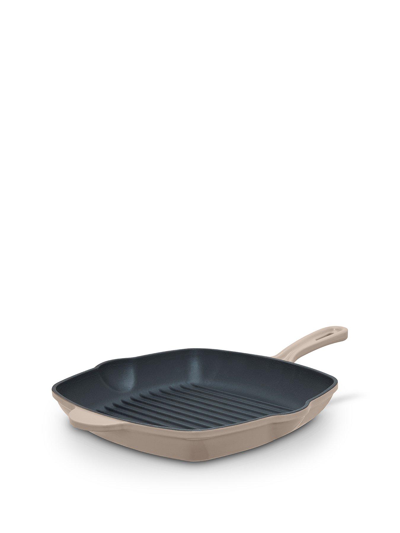 Barbary & Oak Nattura 28cm Cast Iron Grill Pan With Pour Spouts, Cashmere