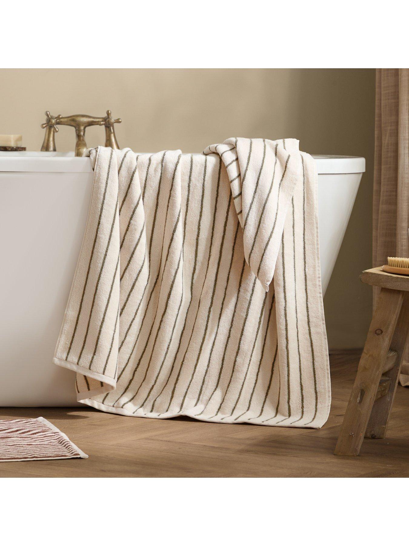 Image 5 of 5 of Yard HEBDEN NARROW STRIPE TOWEL COLLECTION OLIVE