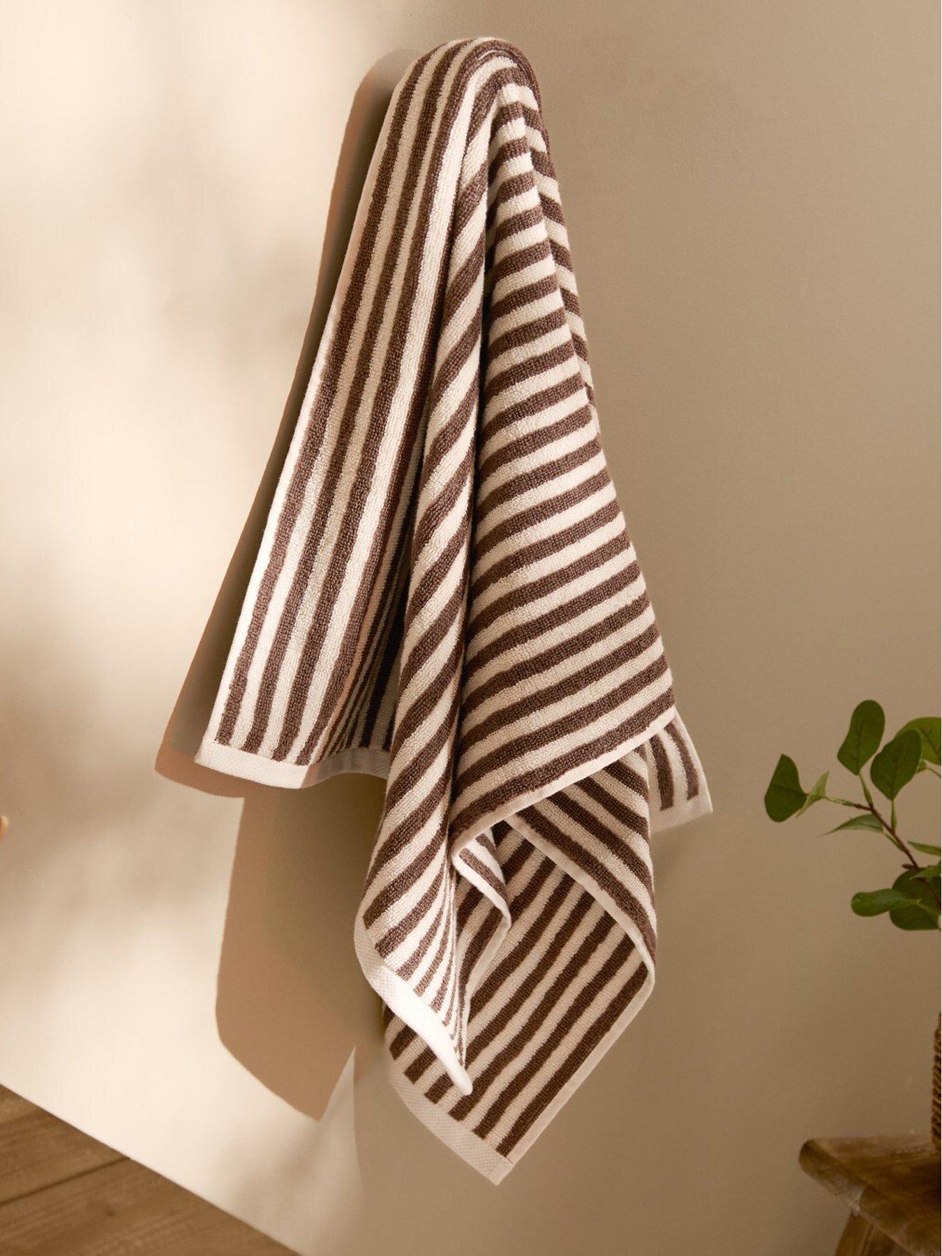 Yard Hebden Stripe Towel Collection Chocolate