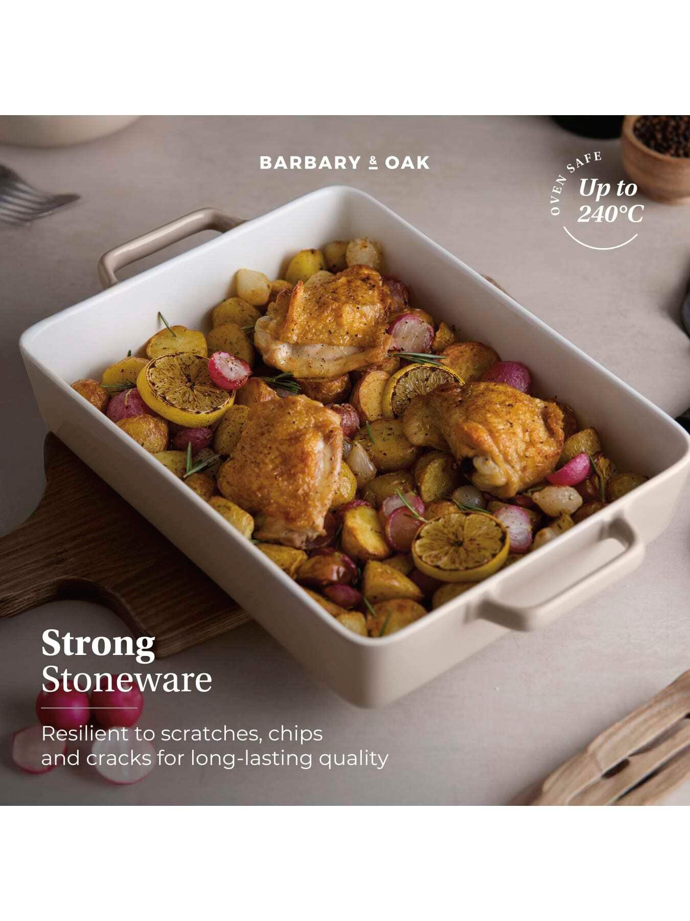 Image 3 of 8 of Barbary & Oak Nattura 38cm Rectangular Baking Dish, Easy Grip Handles, Cashmere