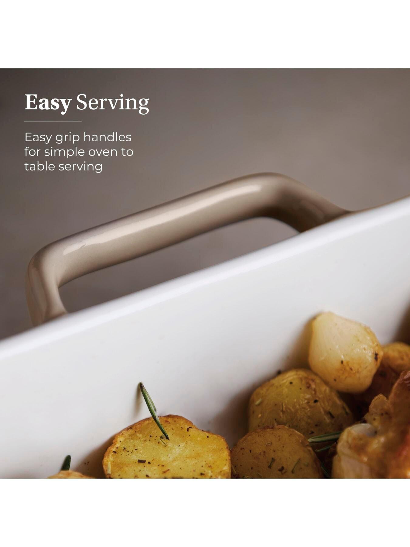 Image 5 of 8 of Barbary & Oak Nattura 38cm Rectangular Baking Dish, Easy Grip Handles, Cashmere