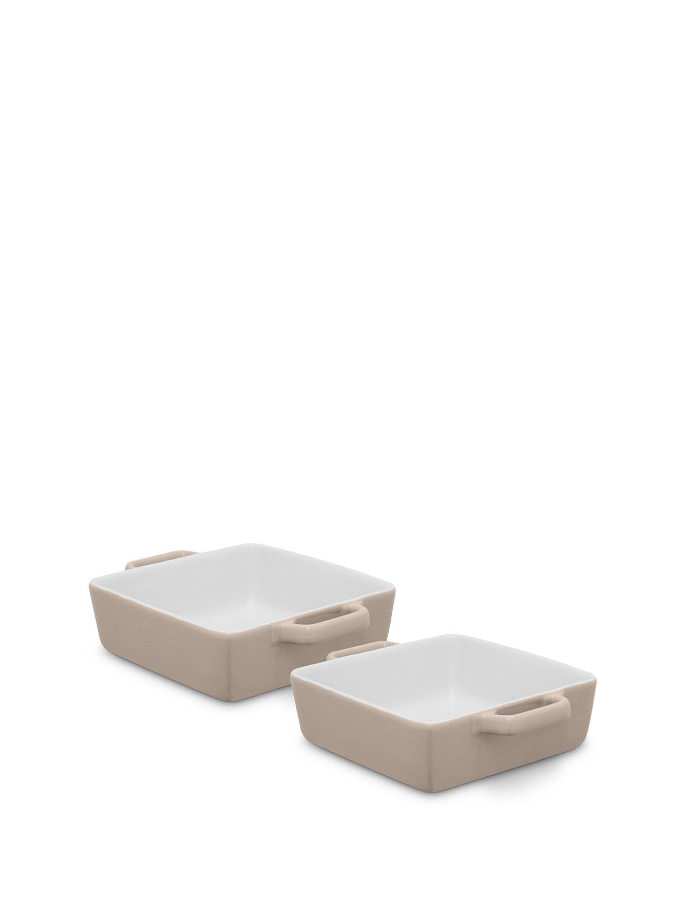 Barbary & Oak Nattura Set Of Two 20.5cm Square Baking Dishes, Cashmere