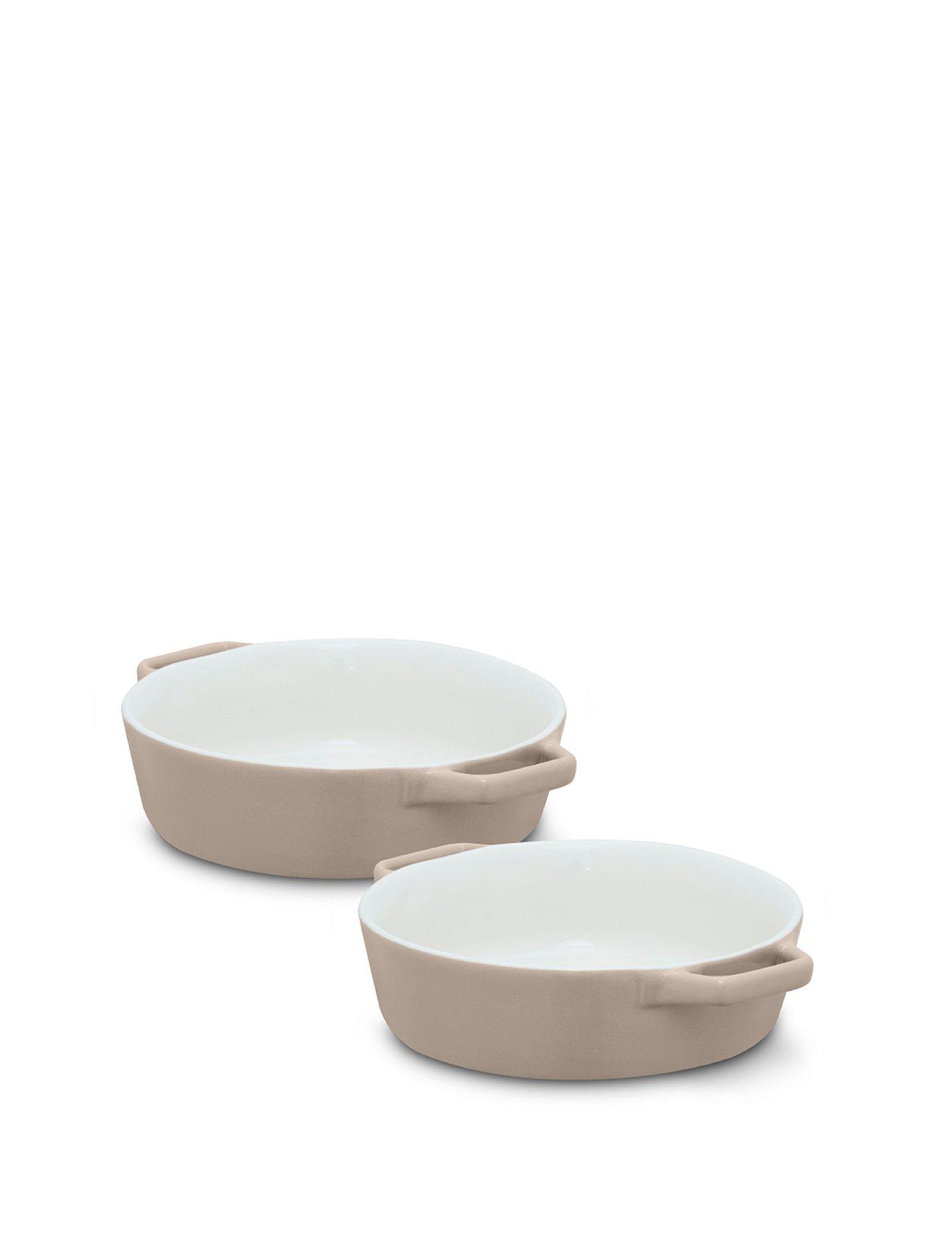 Barbary & Oak Nattura Set Of Two 21.5cm Round Baking Dishes, Cashmere