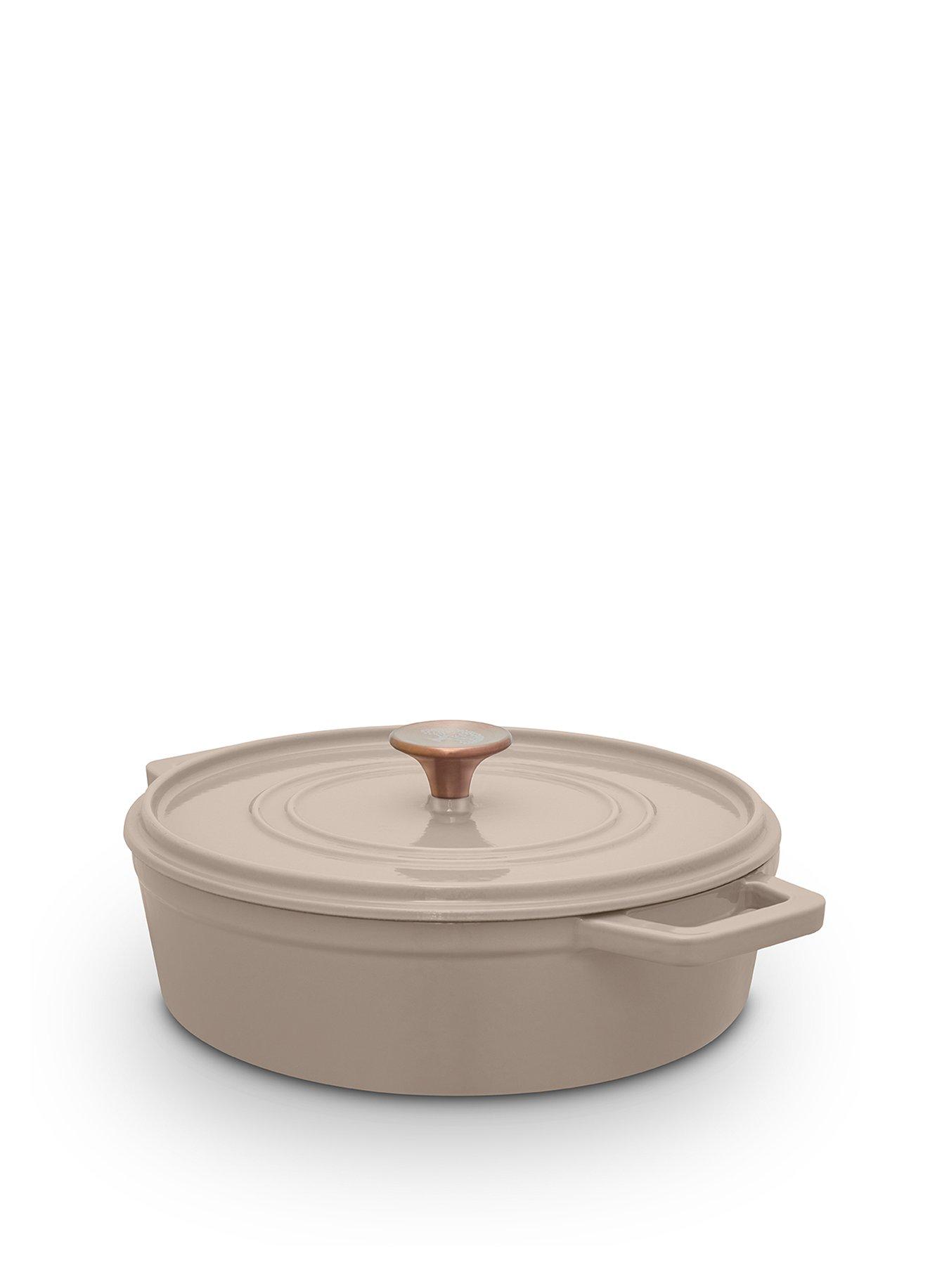 barbary-oak-nattura-28cm-shallow-cast-iron-casserole-pot-with-lid-cashmere