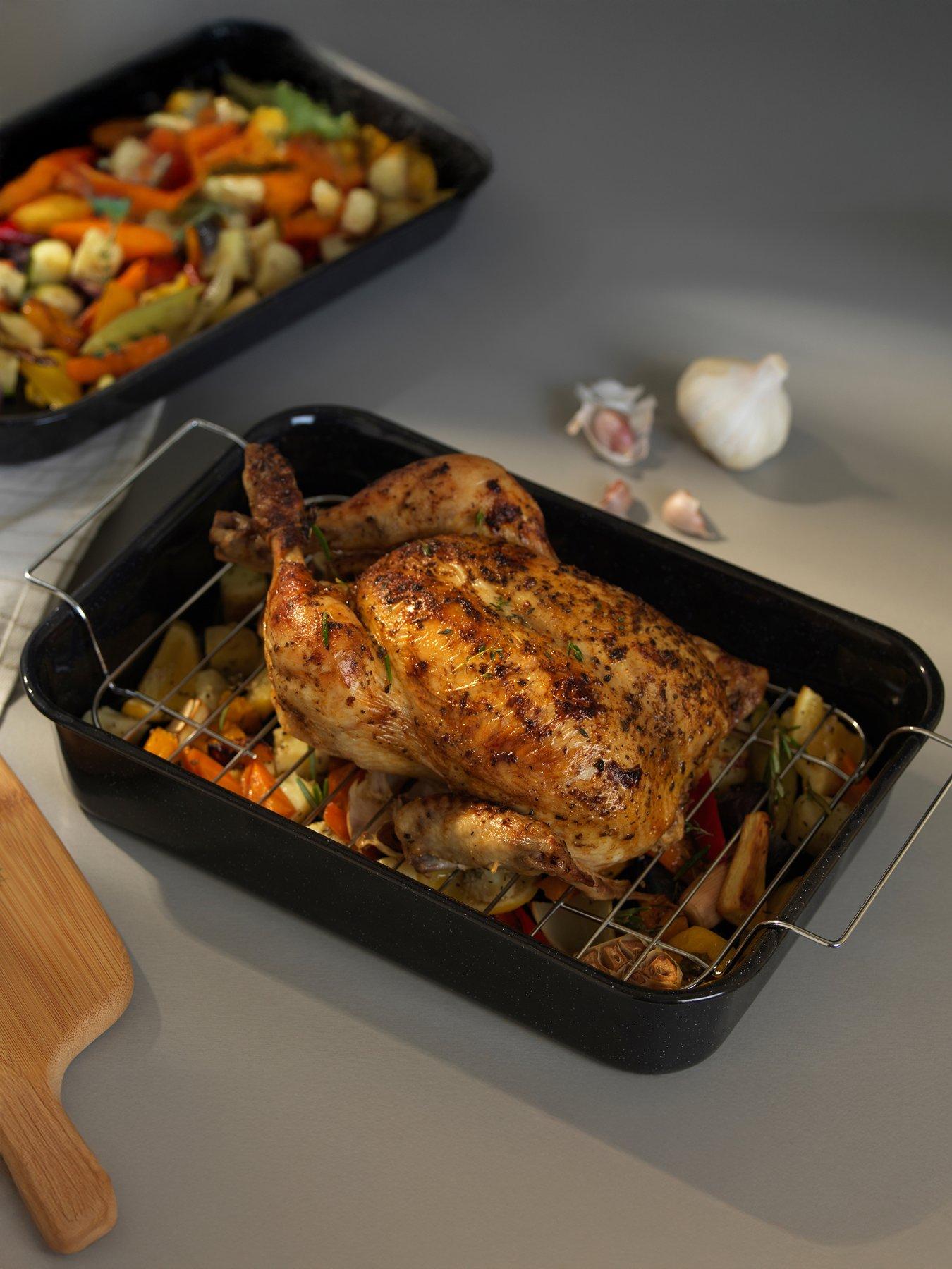 russell-hobbs-34cm-enamel-roaster-amp-rack