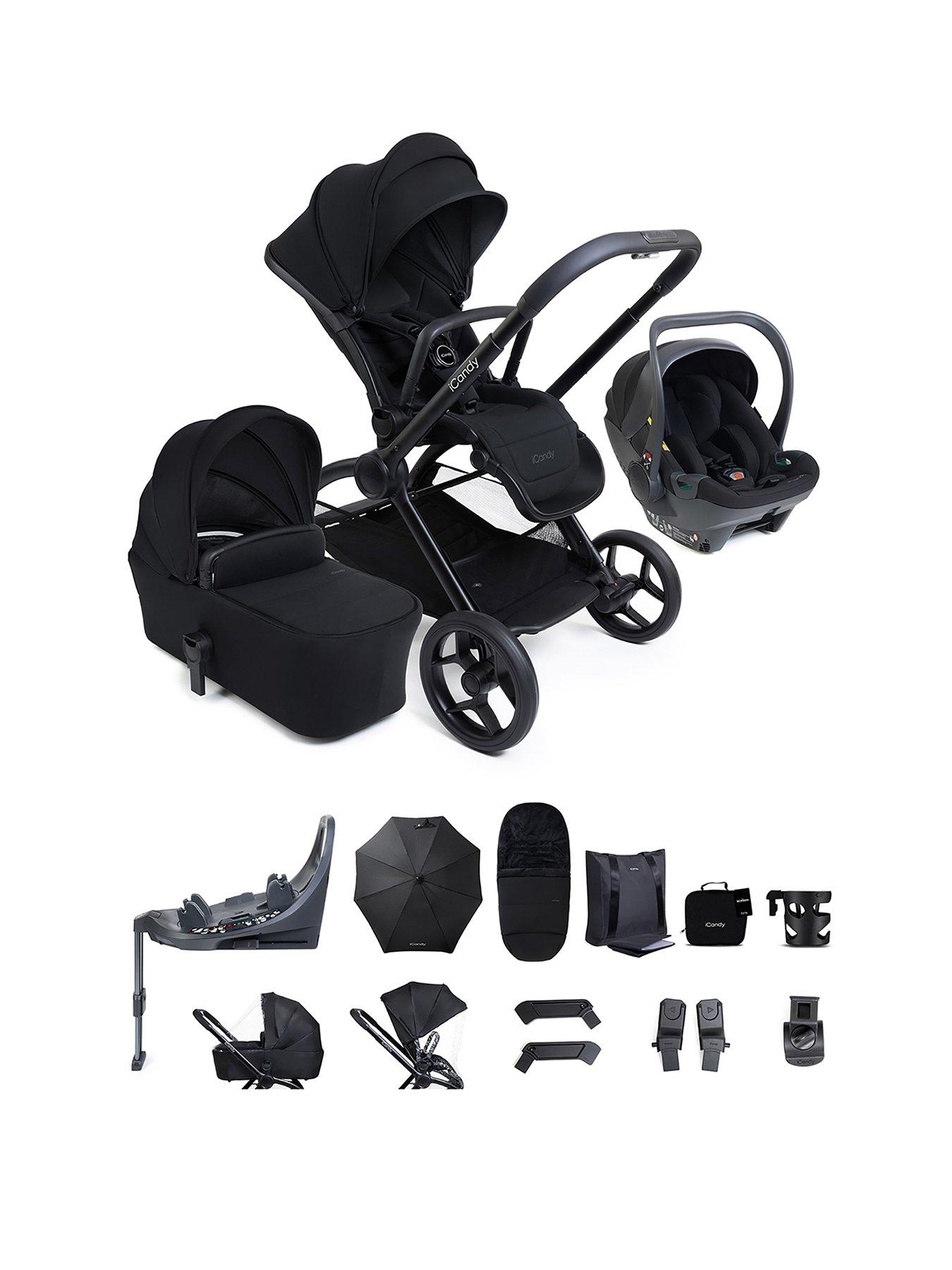Image 1 of 7 of iCandy iCandy Core 2 Travel Bundle with Cocoon Car Seat - Black