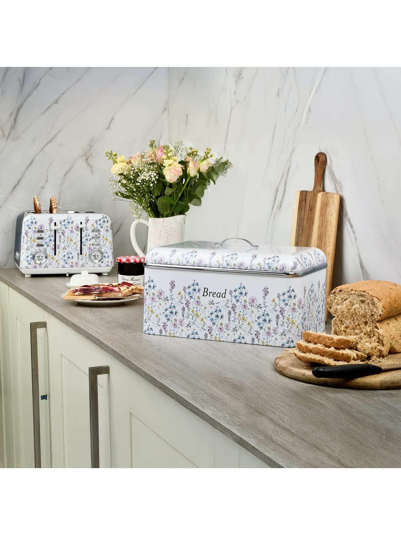 Image 4 of 6 of Laura Ashley Bread Bin With Removable Lift-top Lid, Wild Meadow