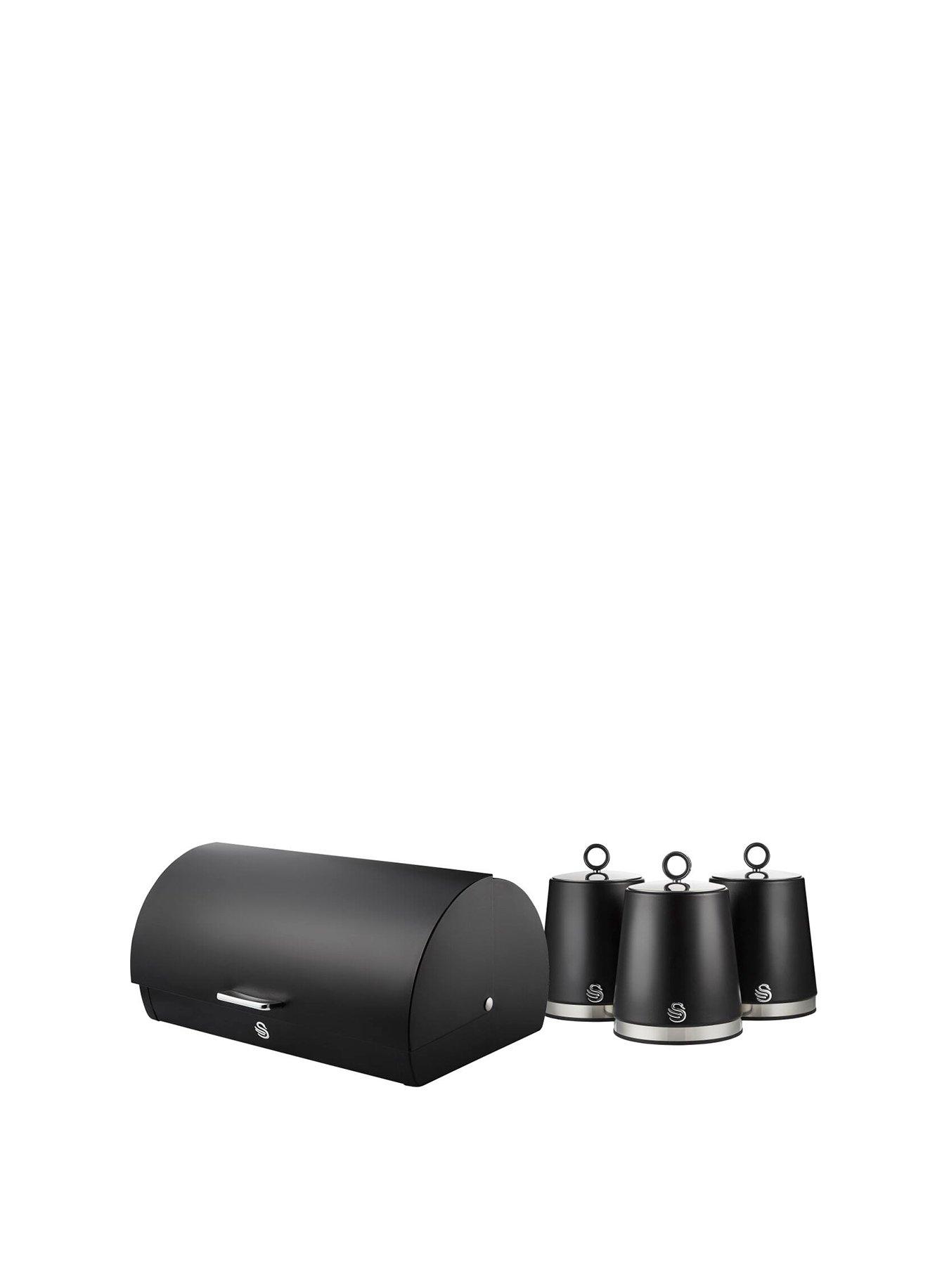 swan-serenity-4-piece-roll-top-bread-bin-and-canister-set-not-slip-blackfront