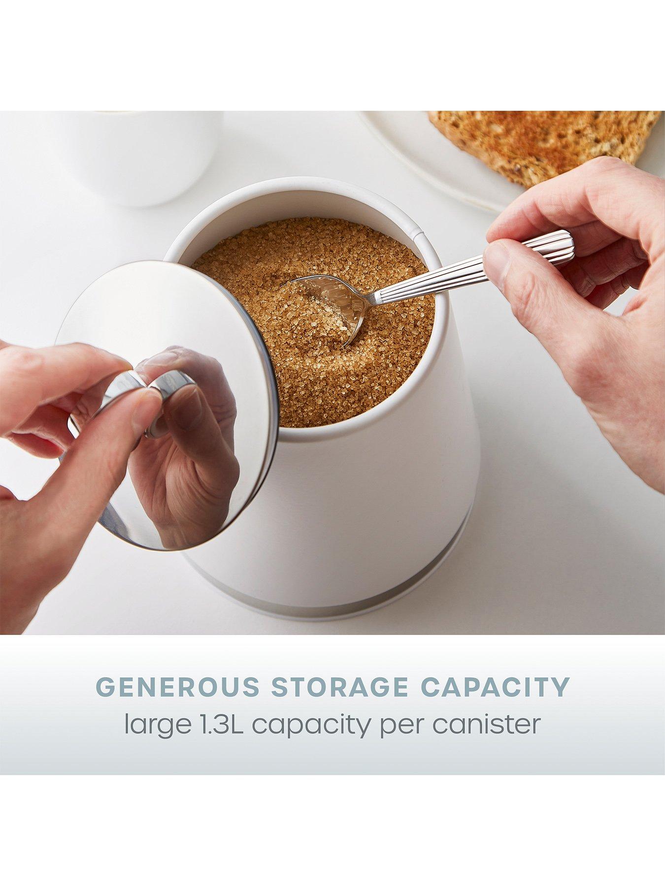 Image 4 of 6 of Swan Serenity 4 Piece Roll Top Bread Bin And Canister Set, Not Slip, White