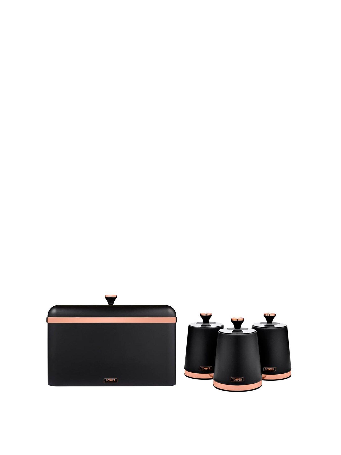 swan-cavaletto-4-piece-bread-bin-and-storage-canister-set-black-and-rose-goldfront