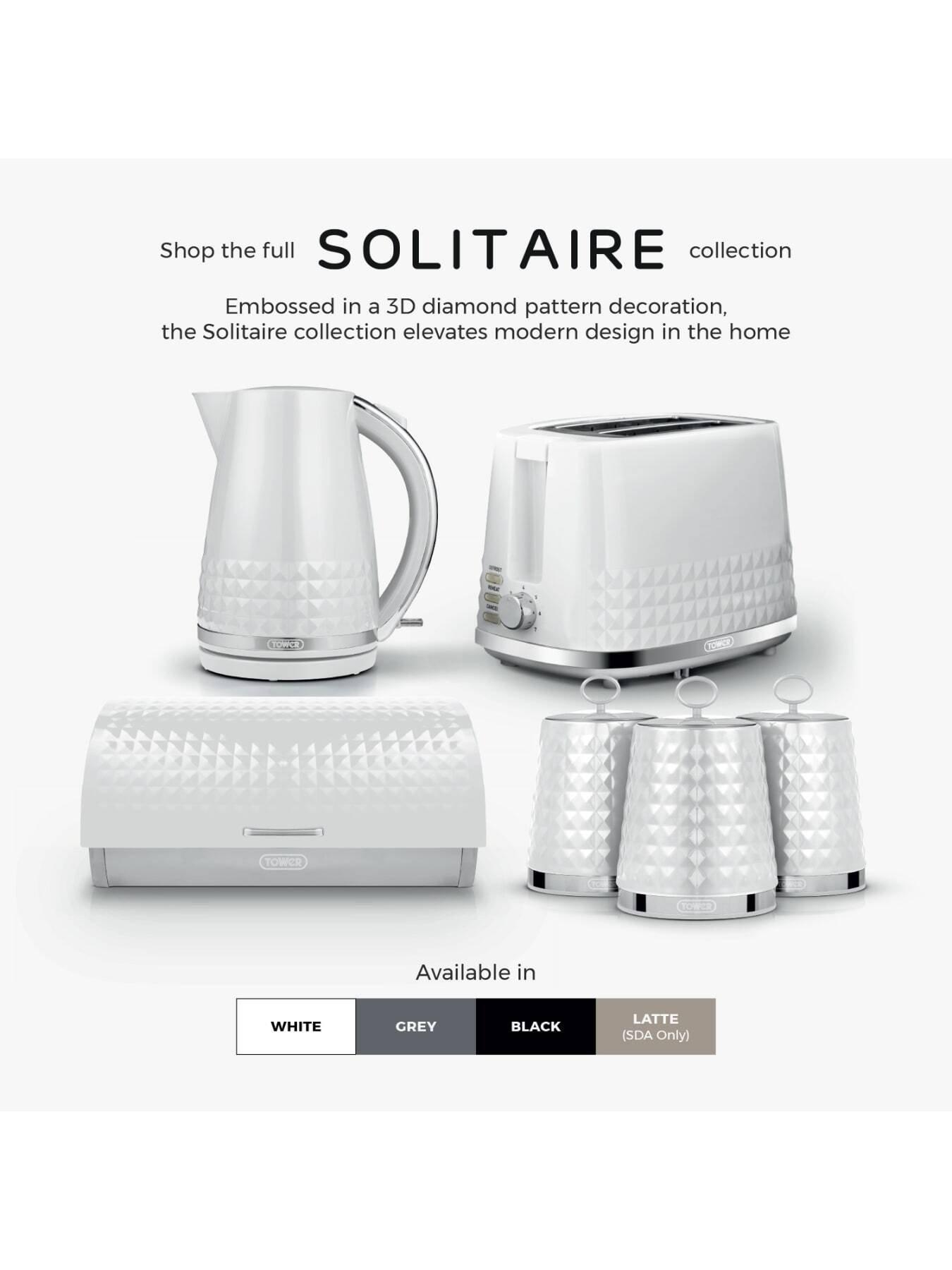 Image 4 of 5 of Tower Solitaire 4 Piece Bread Bin And Canister Set, White