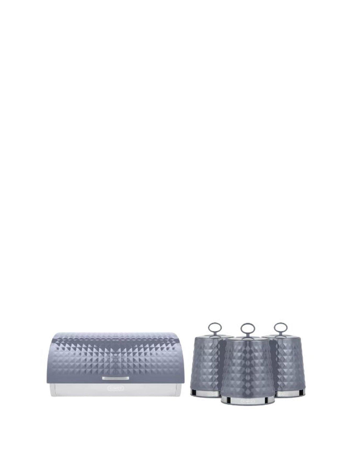 tower-solitaire-4-piece-bread-bin-and-canister-set-greyfront