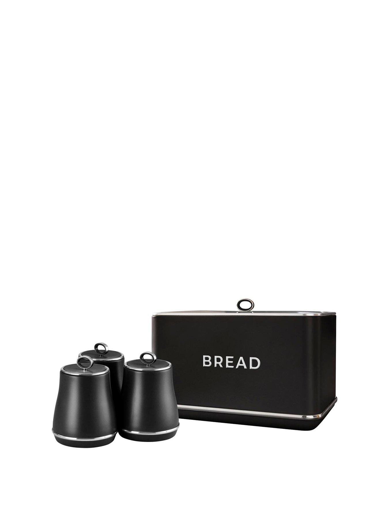 Image 1 of 6 of Tower Renaissance 4 Piece Bread Bin And Canister Set, Black