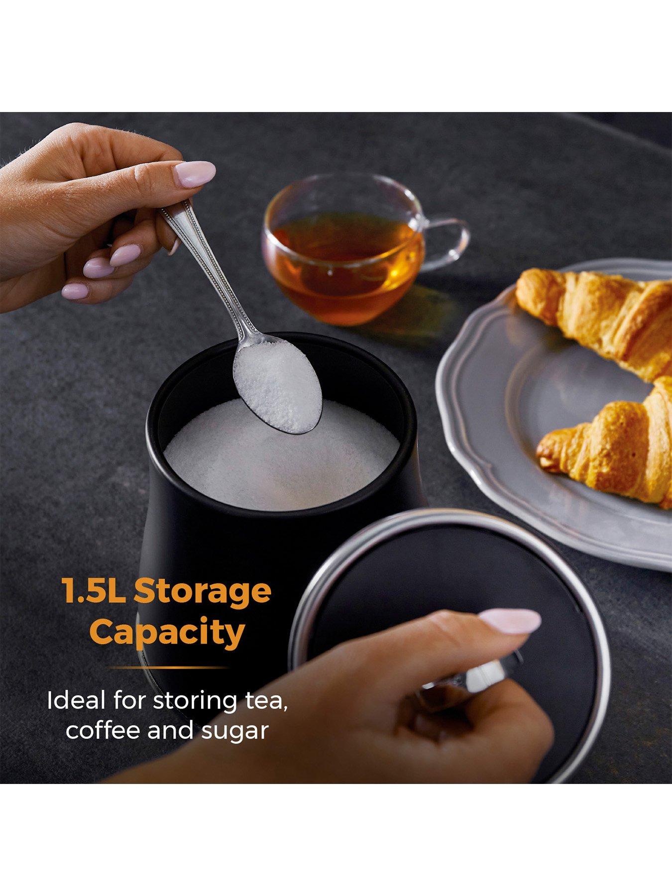Image 2 of 6 of Tower Renaissance 4 Piece Bread Bin And Canister Set, Black