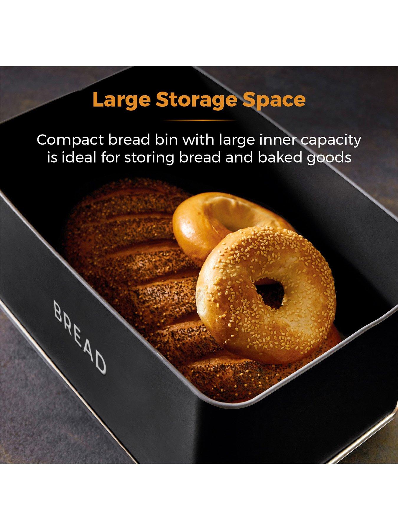 Image 5 of 6 of Tower Renaissance 4 Piece Bread Bin And Canister Set, Black