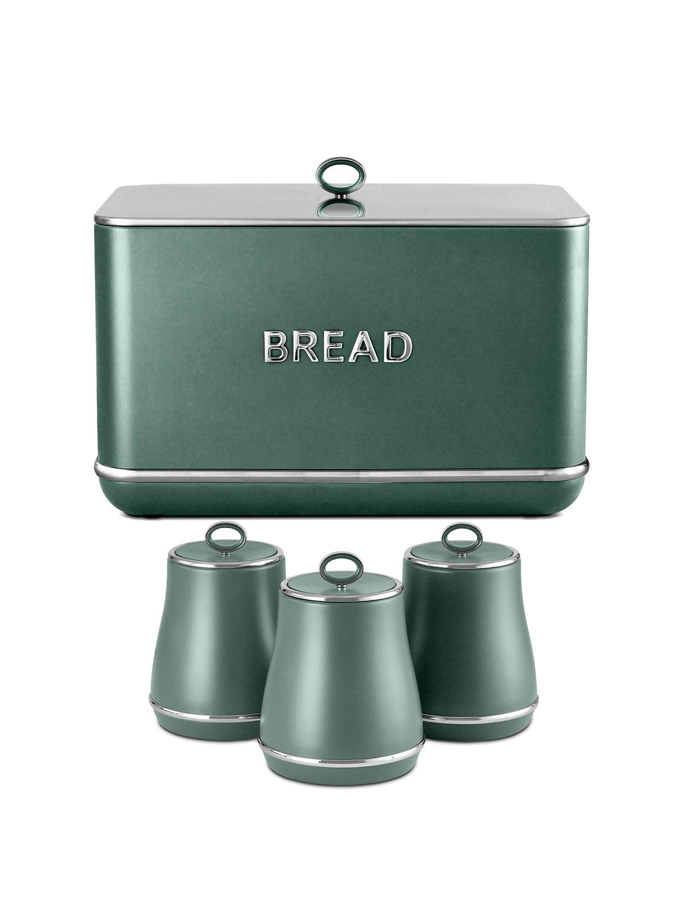 tower-renaissance-4-piece-bread-bin-and-canister-set-greenfront