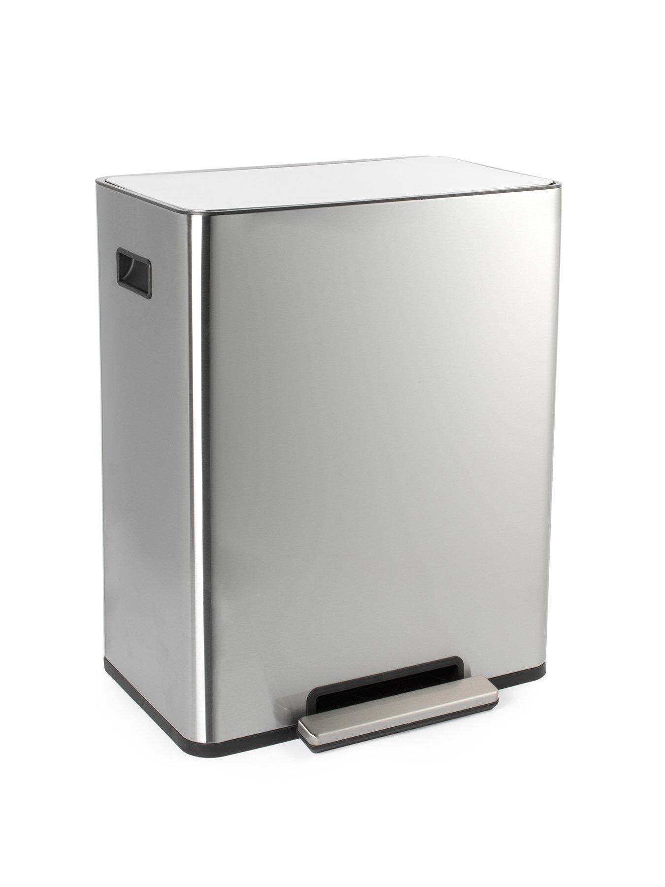 salter-ss-dual-recycle-pedal-bin--nbspsilverstillFront
