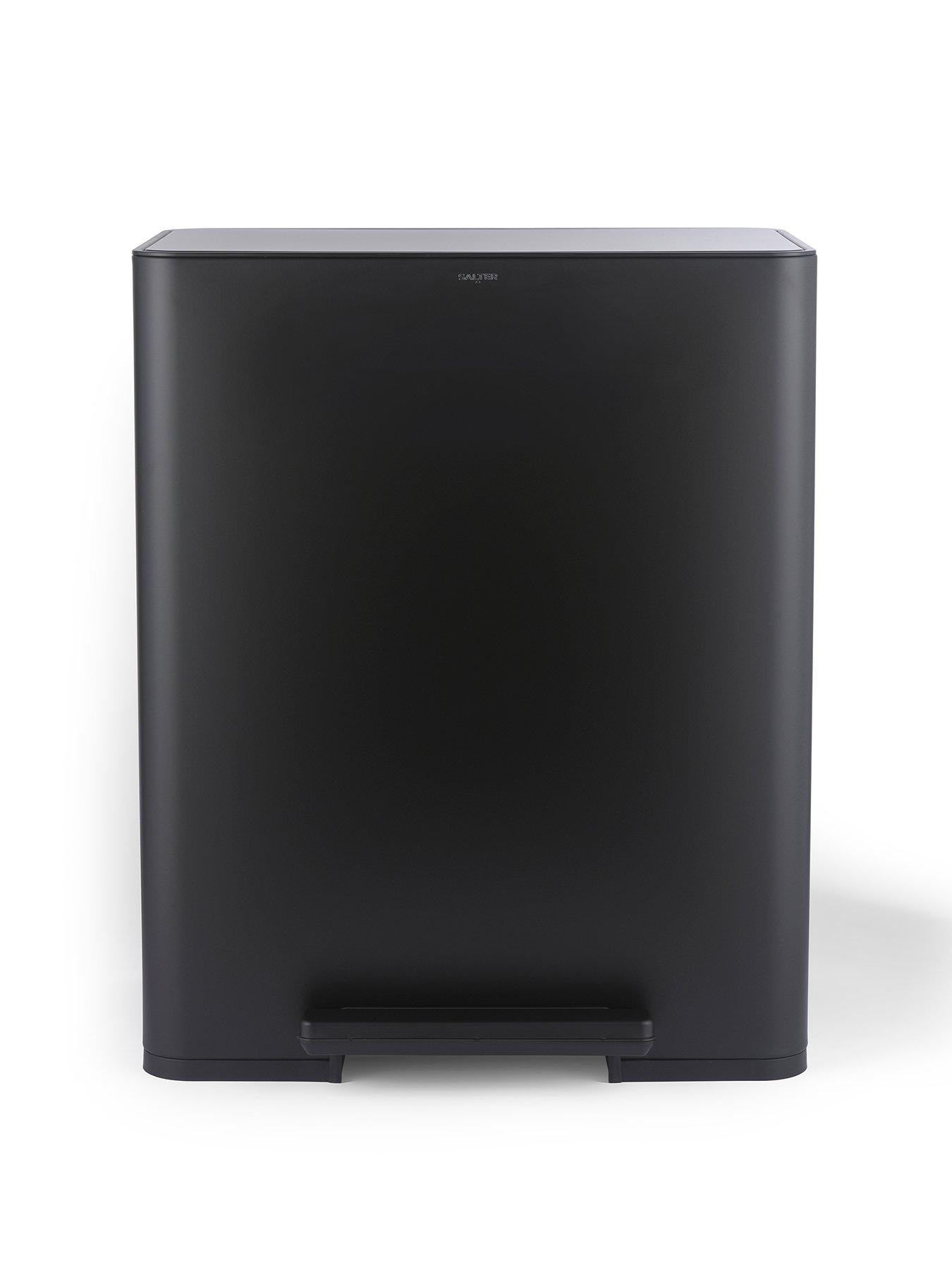 salter-ss-dual-recycle-pedal-bin-blackstillFront