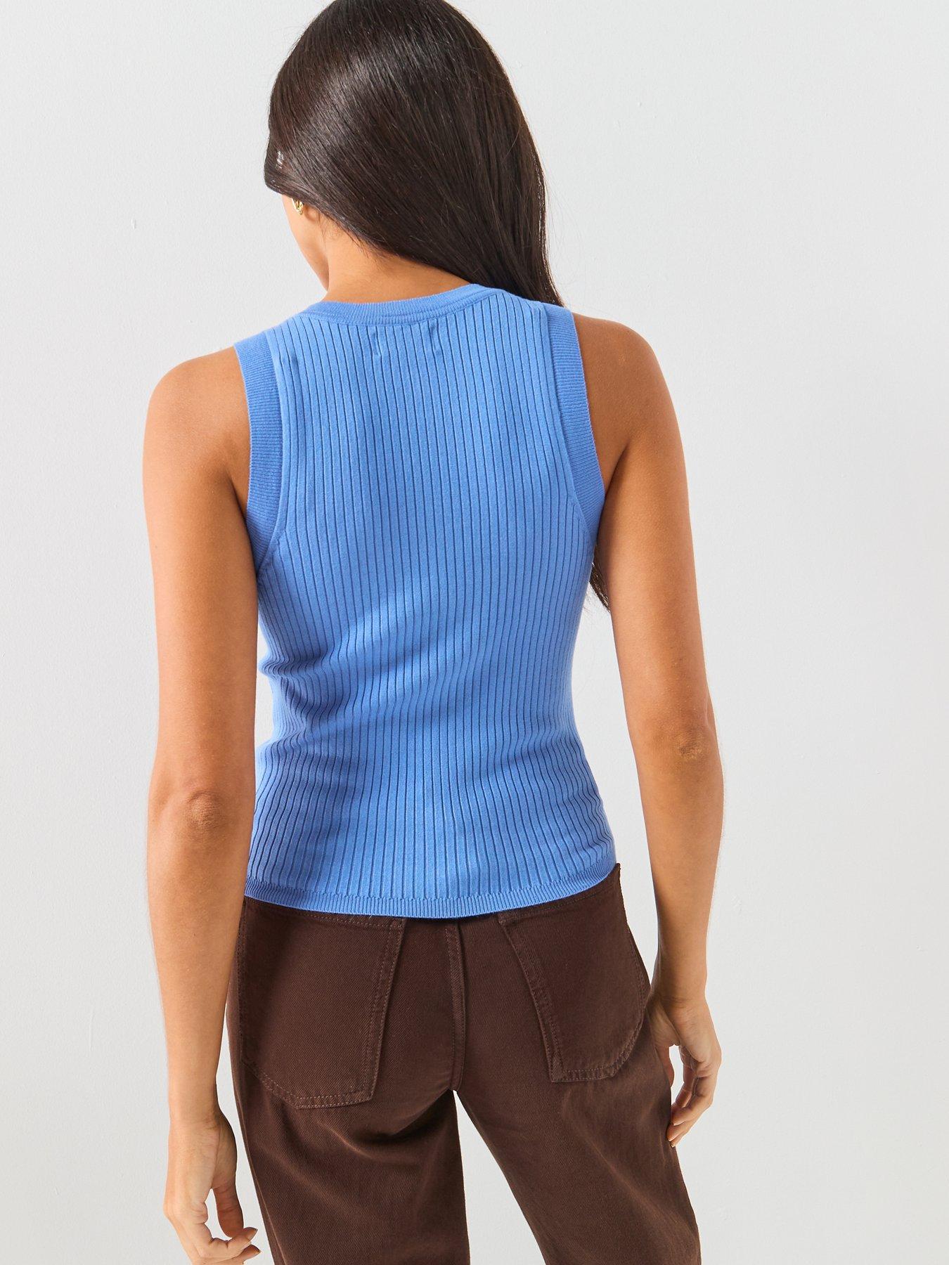 jdy-jdyaya-ribbed-knit-tank-top-bluestillFront